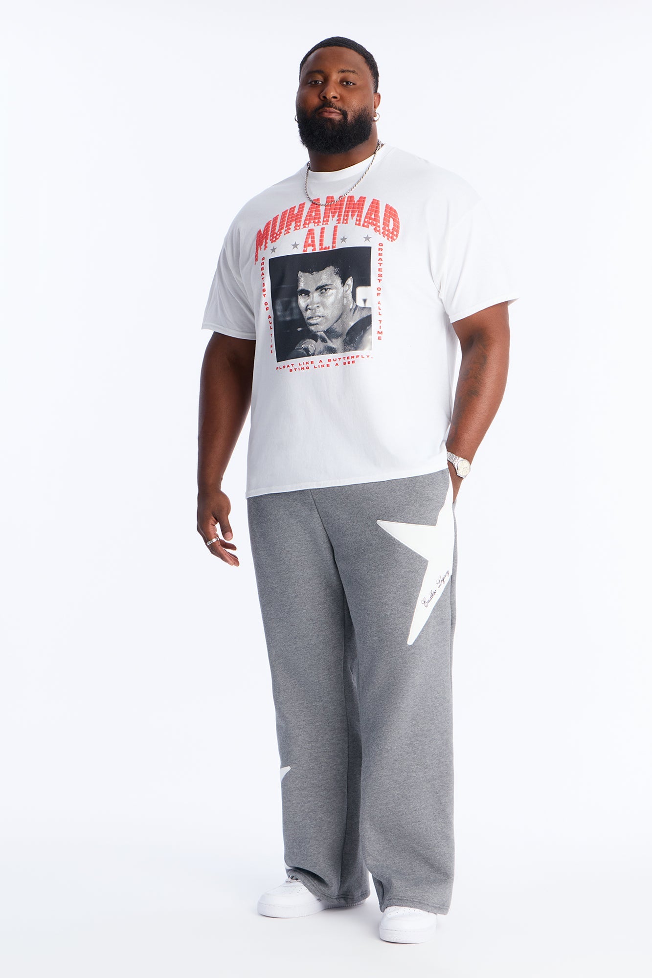 Star Slim Flare Sweatpants - Grey Fashion Nova