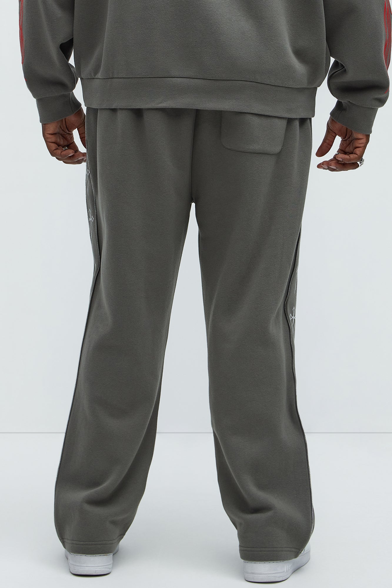 Tyson Cross Straight Sweatpants - Grey Fashion Nova