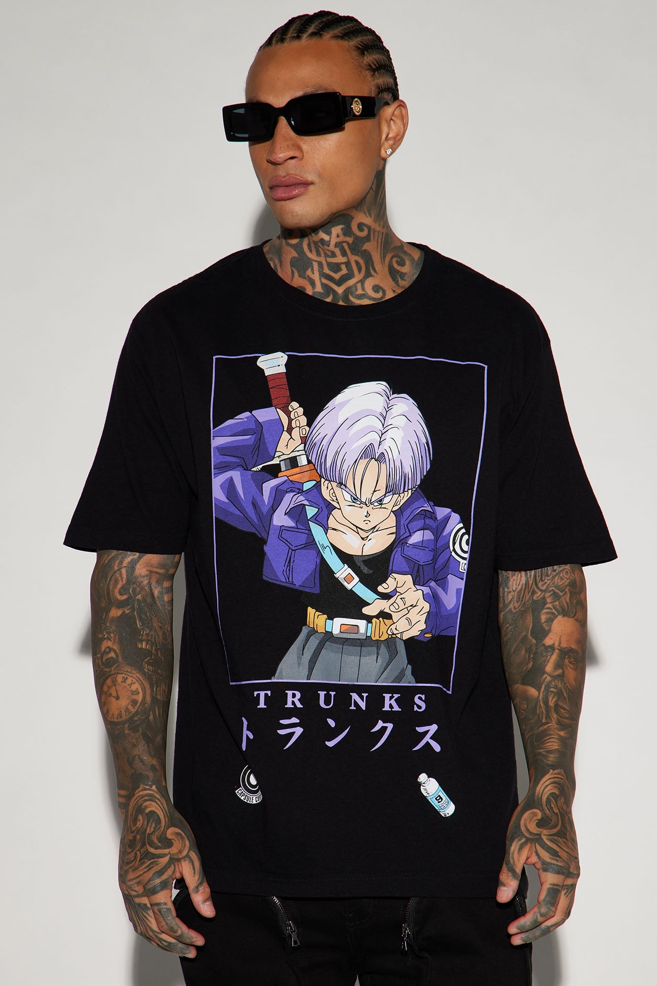 Dragon Ball Z Trunks Oversized Short Sleeve Tee - Black Fashion Nova