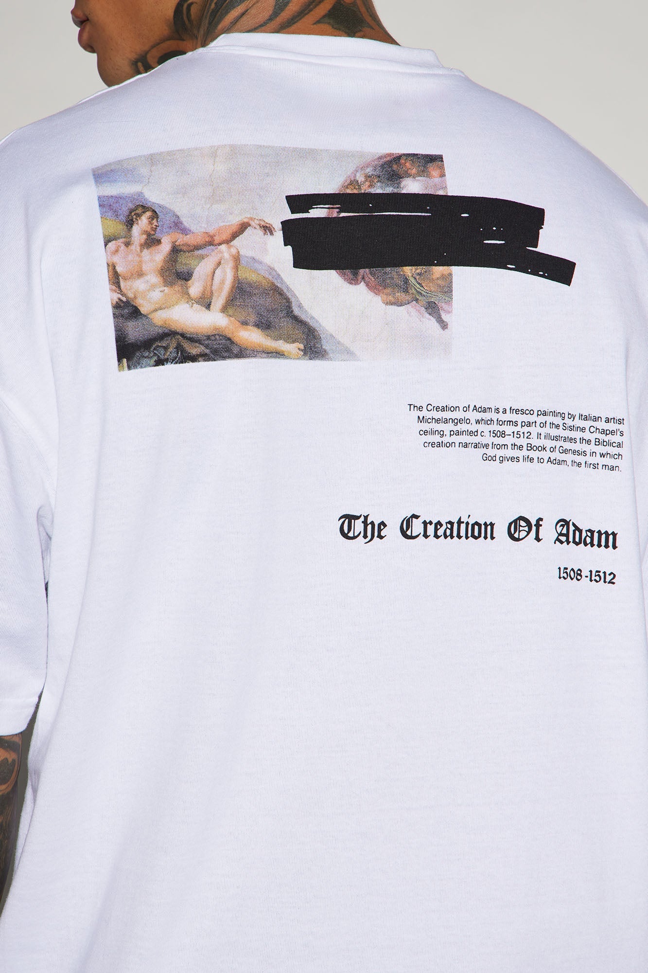 Creation Of Michelangelo Oversized Short Sleeve Tee - White Fashion Nova