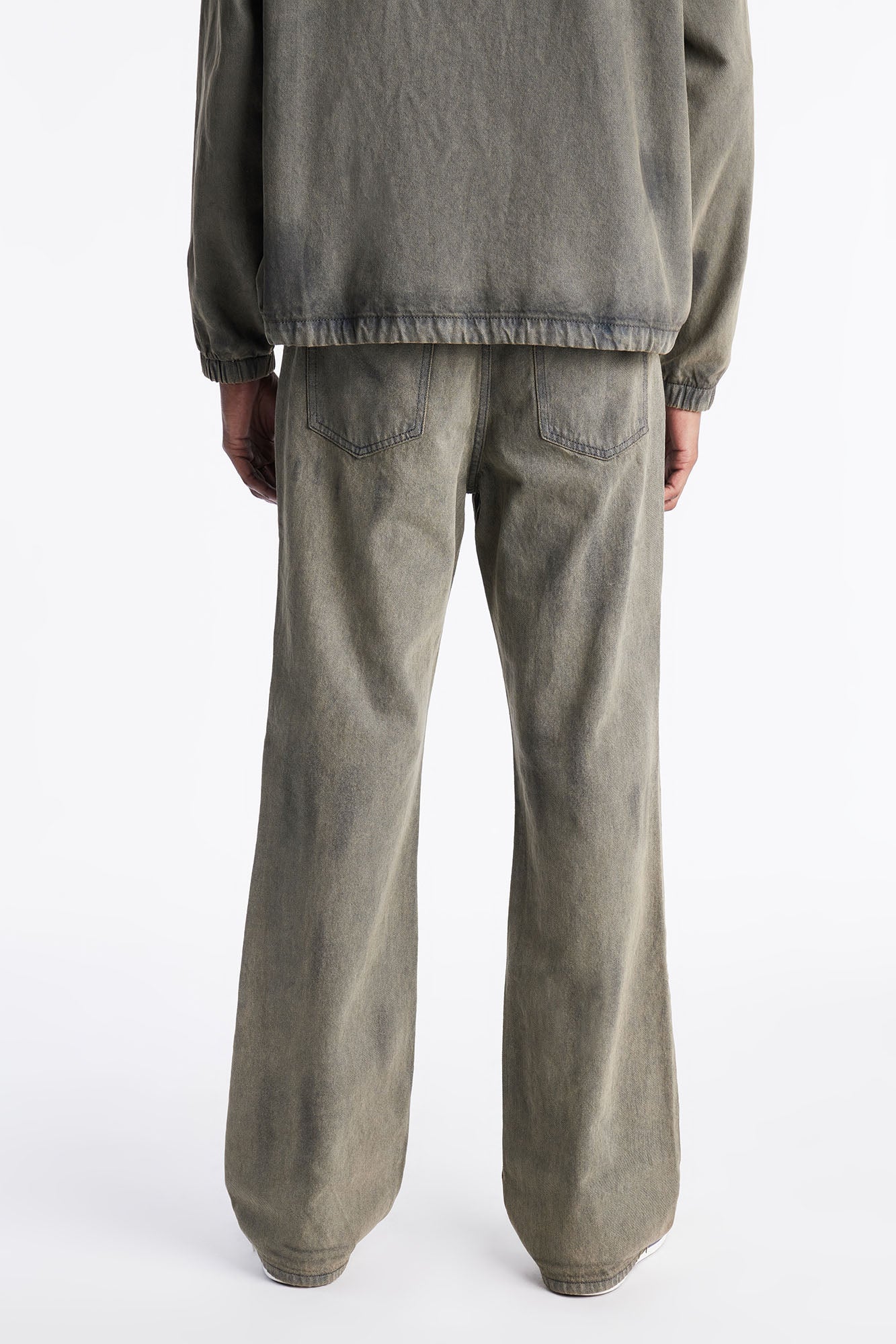 Stacked Slim Flare Dune Jean - Olive Fashion Nova