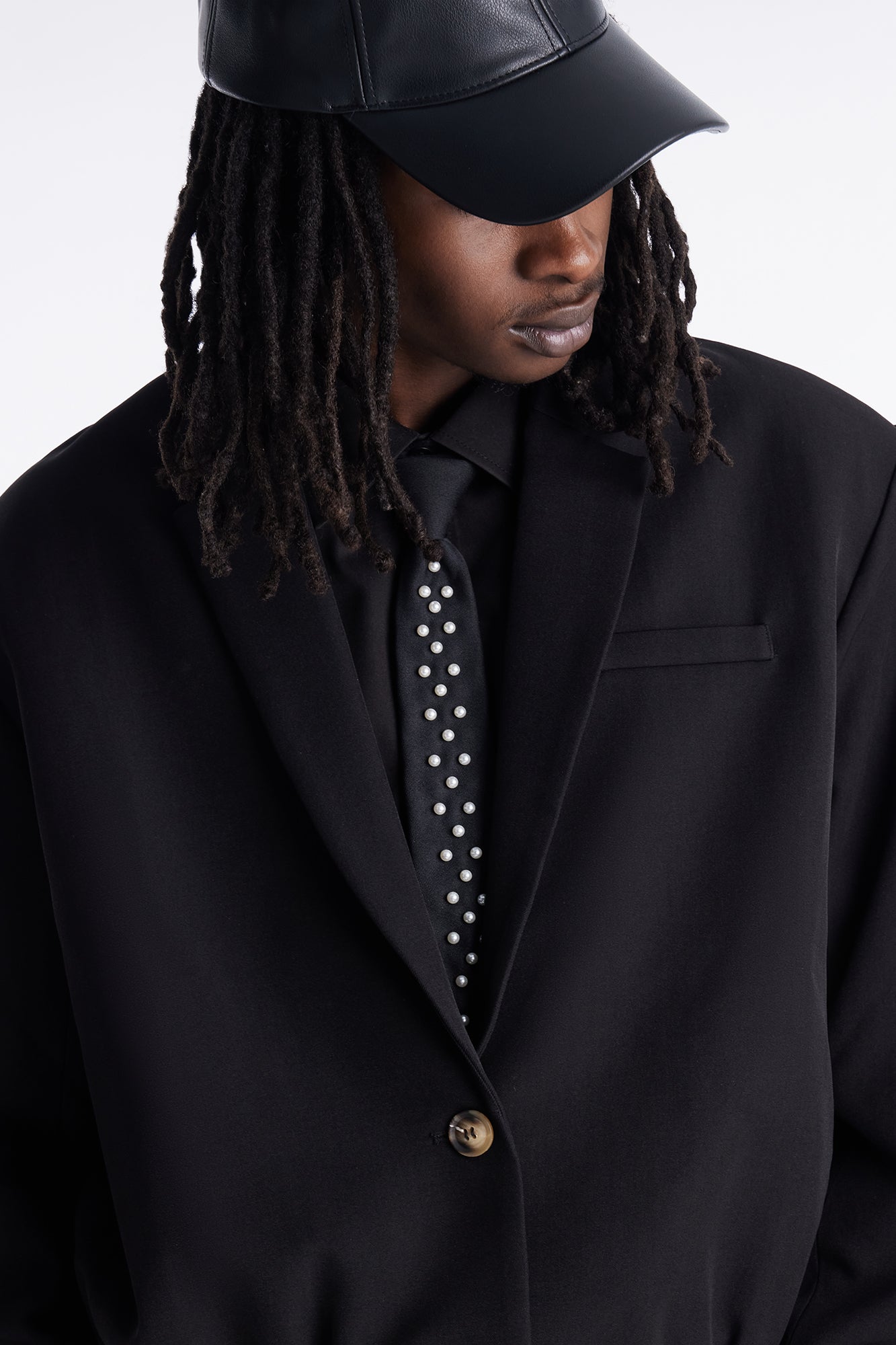 Cropped Strikeout Blazer Bomber Jacket - Black Fashion Nova