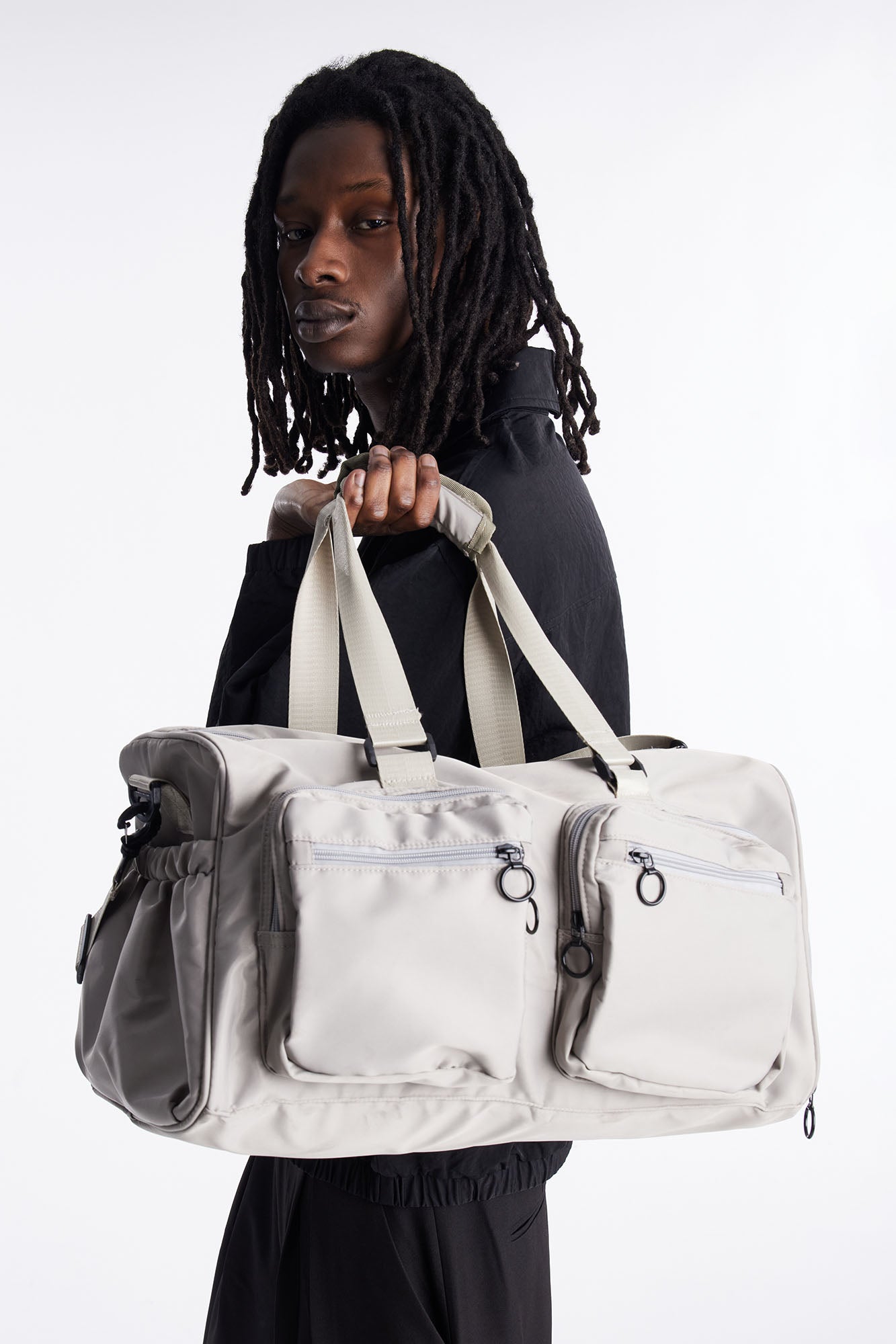 Travel Ready Mid Size Utility Duffle Bag - Grey Fashion Nova