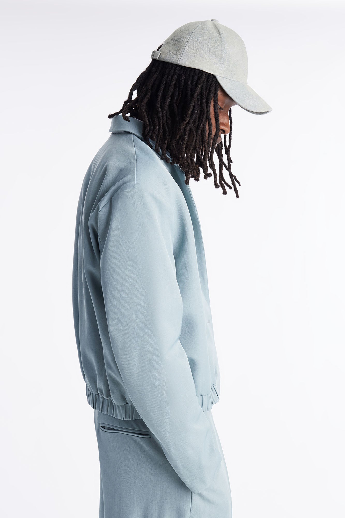 Cropped Strikeout Blazer Bomber Jacket - Blue Fashion Nova