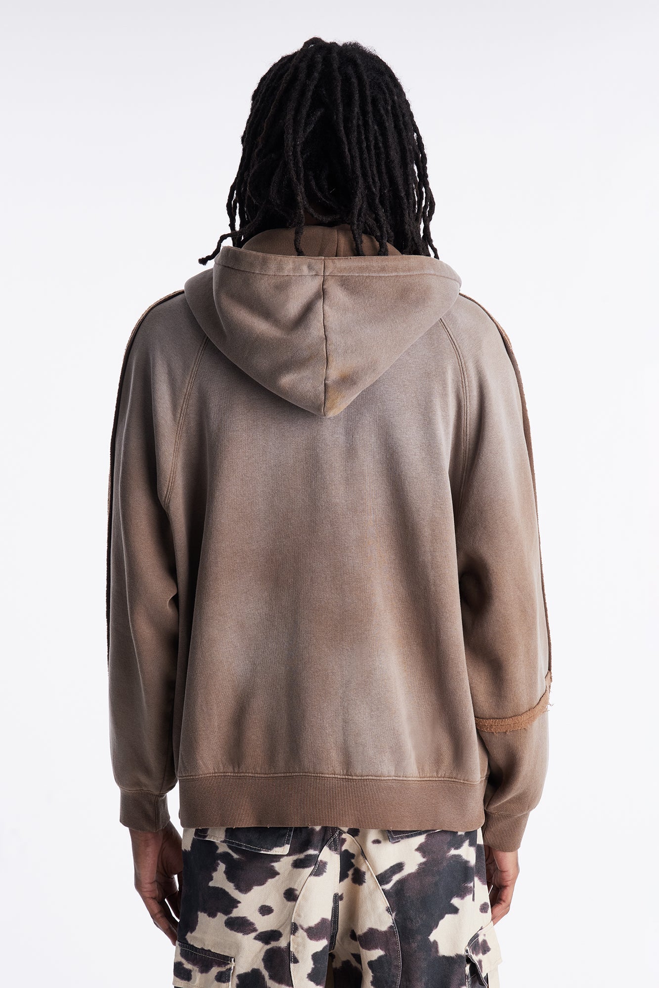 Extra Raw Faded Distressed Zip Up Hoodie - Brown Fashion Nova