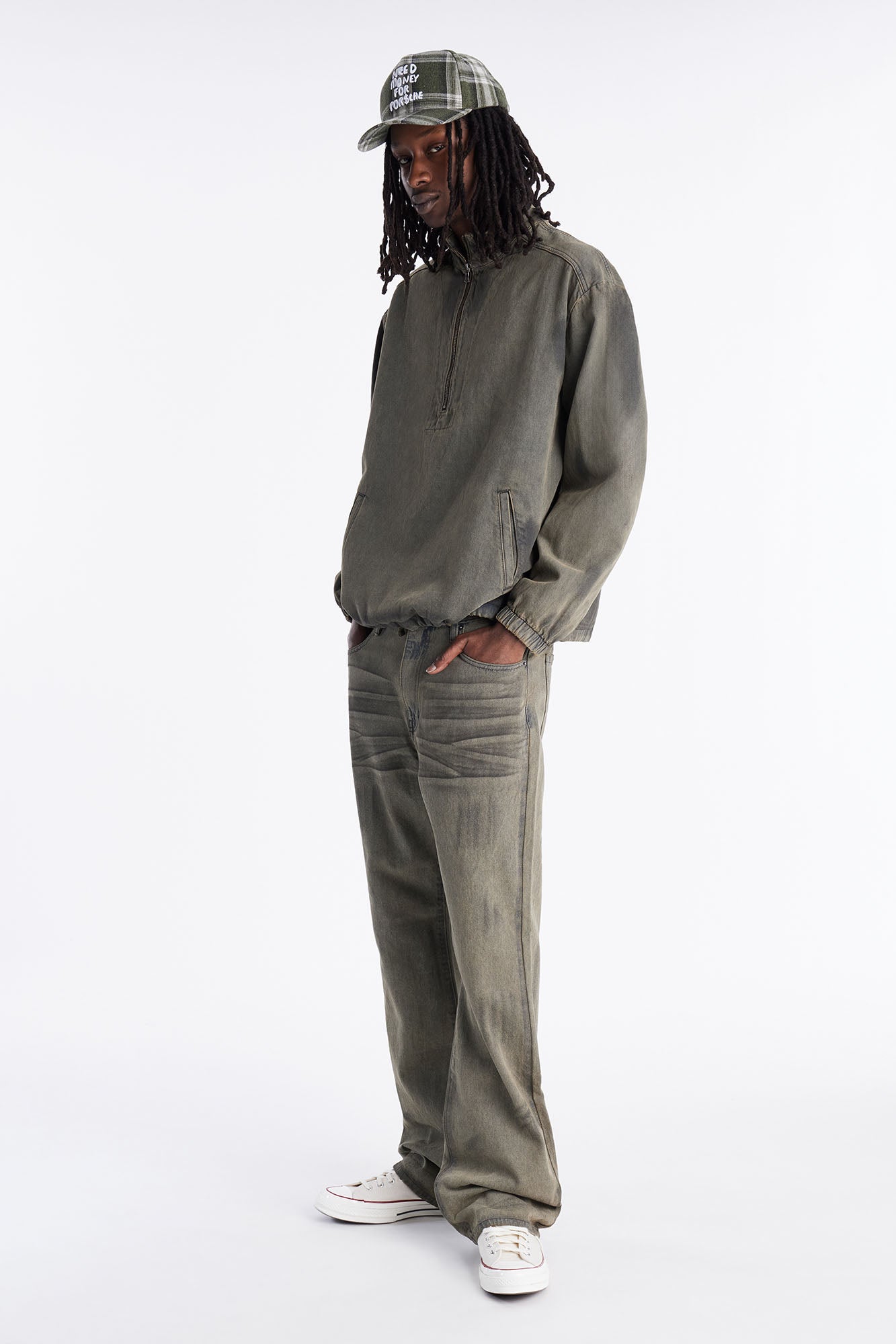 Dune Denim Anorak Jacket - Olive Fashion Nova
