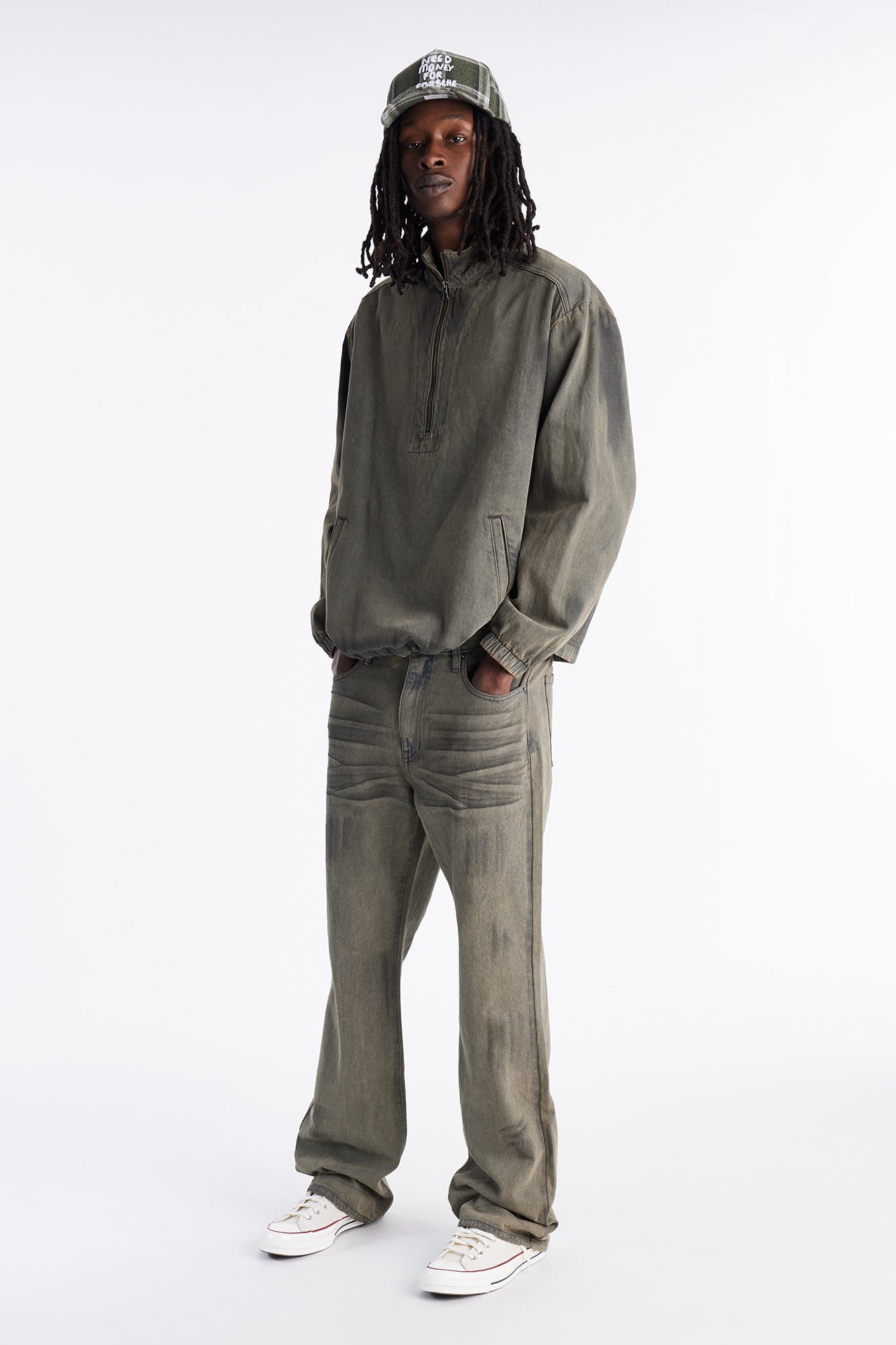 Stacked Slim Flare Dune Jean - Olive Fashion Nova