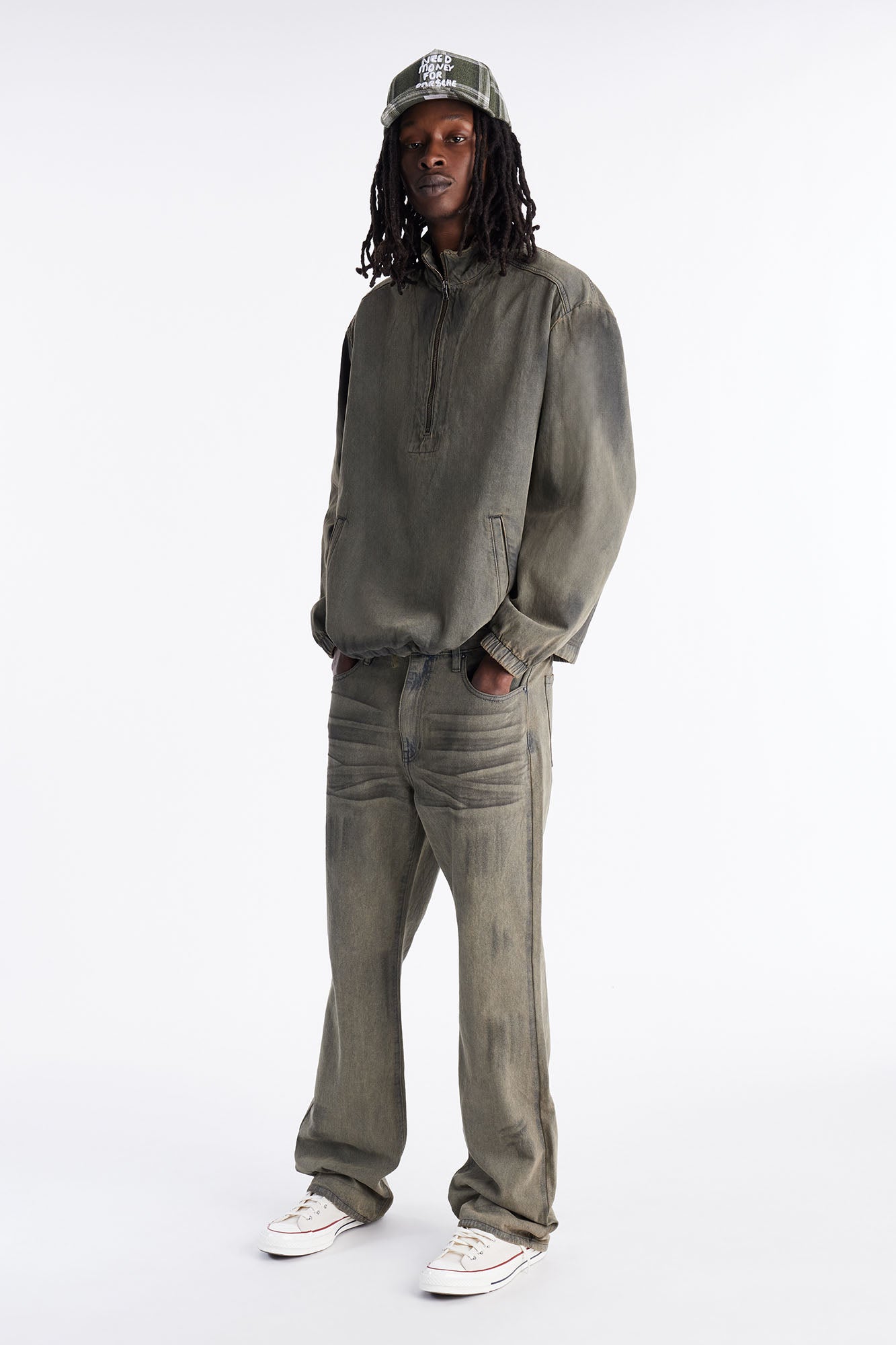 Dune Denim Anorak Jacket - Olive Fashion Nova