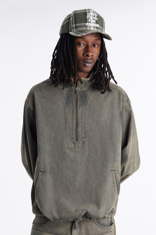 Dune Denim Anorak Jacket - Olive Fashion Nova