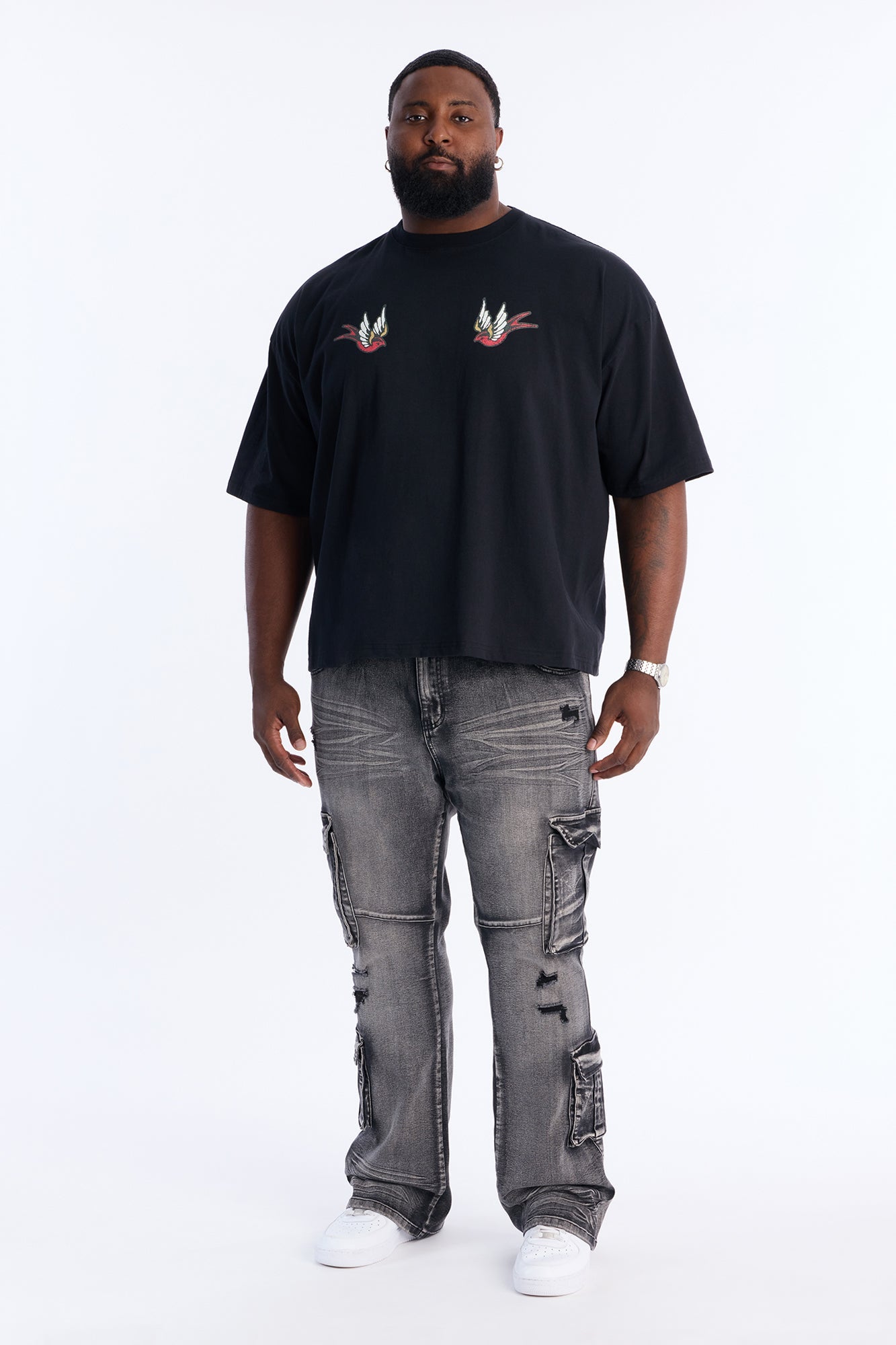Freedom Flyer Boxy Short Sleeve Tee - Black Fashion Nova