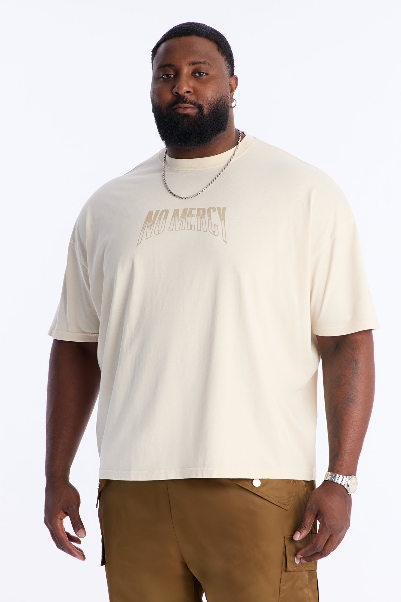 No Mercy Angelic Oversized Short Sleeve Tee - Cream Fashion Nova