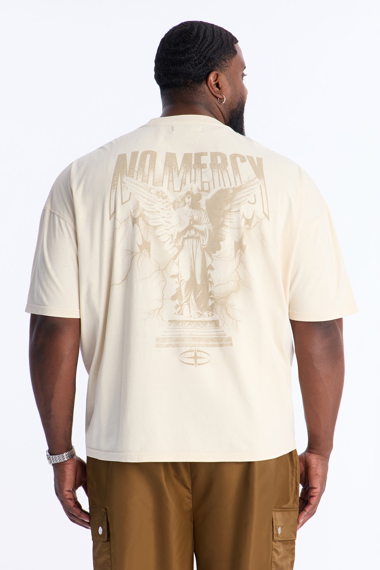 No Mercy Angelic Oversized Short Sleeve Tee - Cream Fashion Nova