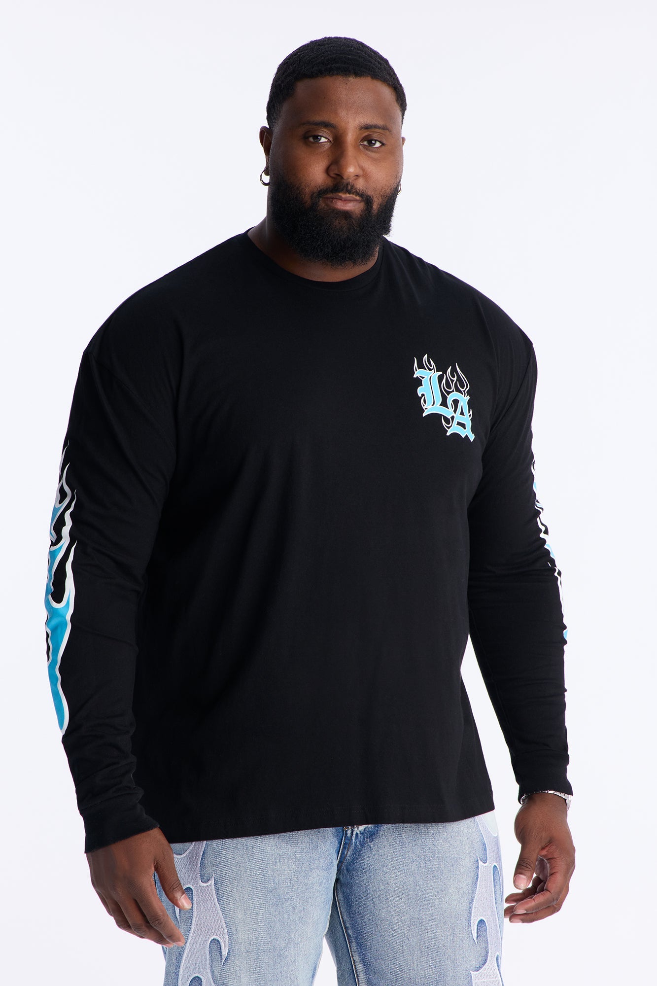 LA Boxy Long Sleeve Tee - Black Fashion Nova