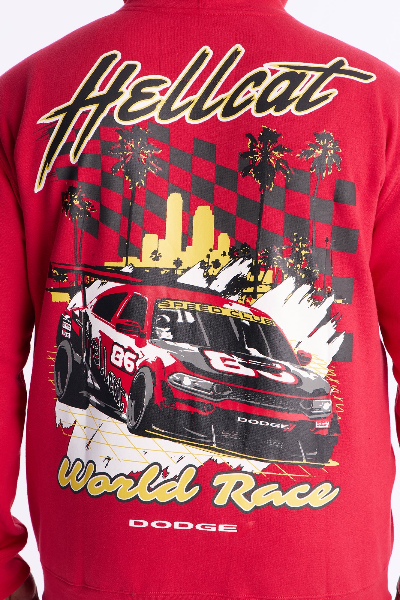 Dodge Hellcat Wild Race Zip Up Hoodie - Red Fashion Nova