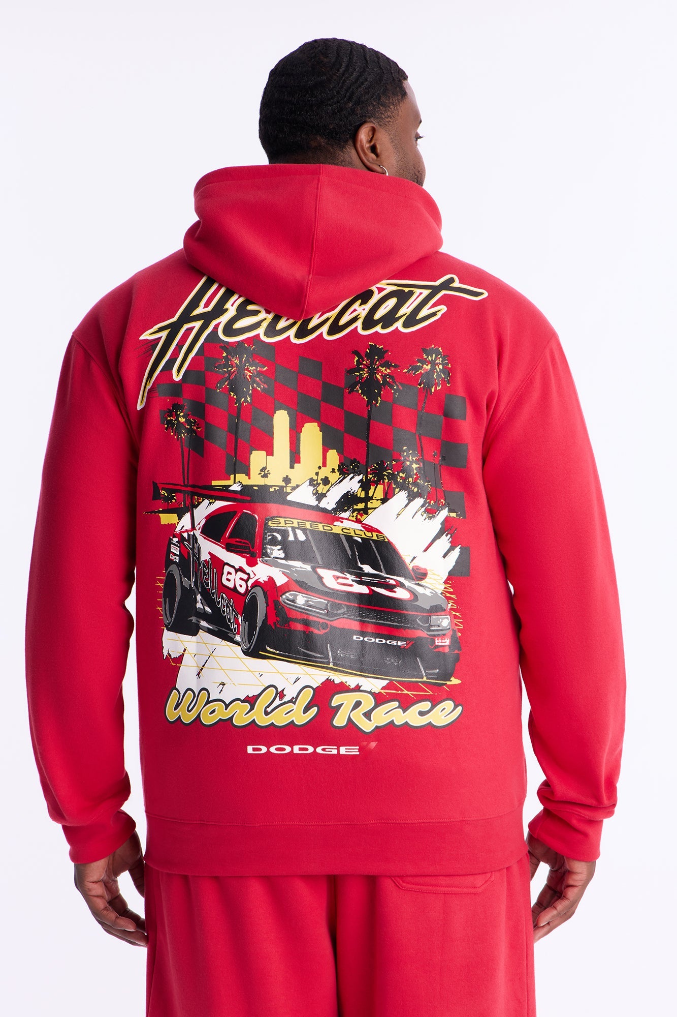 Dodge Hellcat Wild Race Zip Up Hoodie - Red Fashion Nova