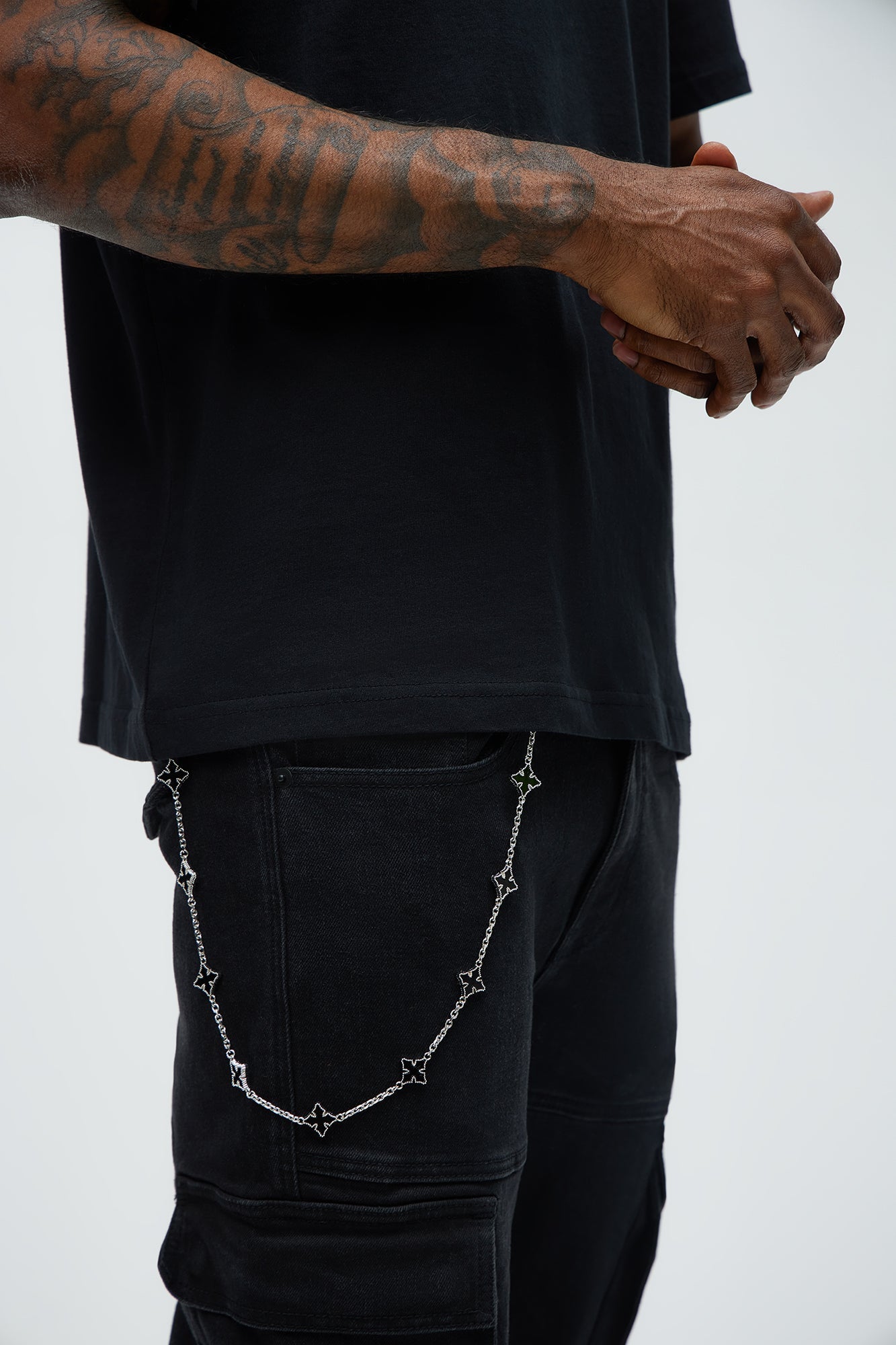 Regal Cross Link Pant Chain - Silver Fashion Nova