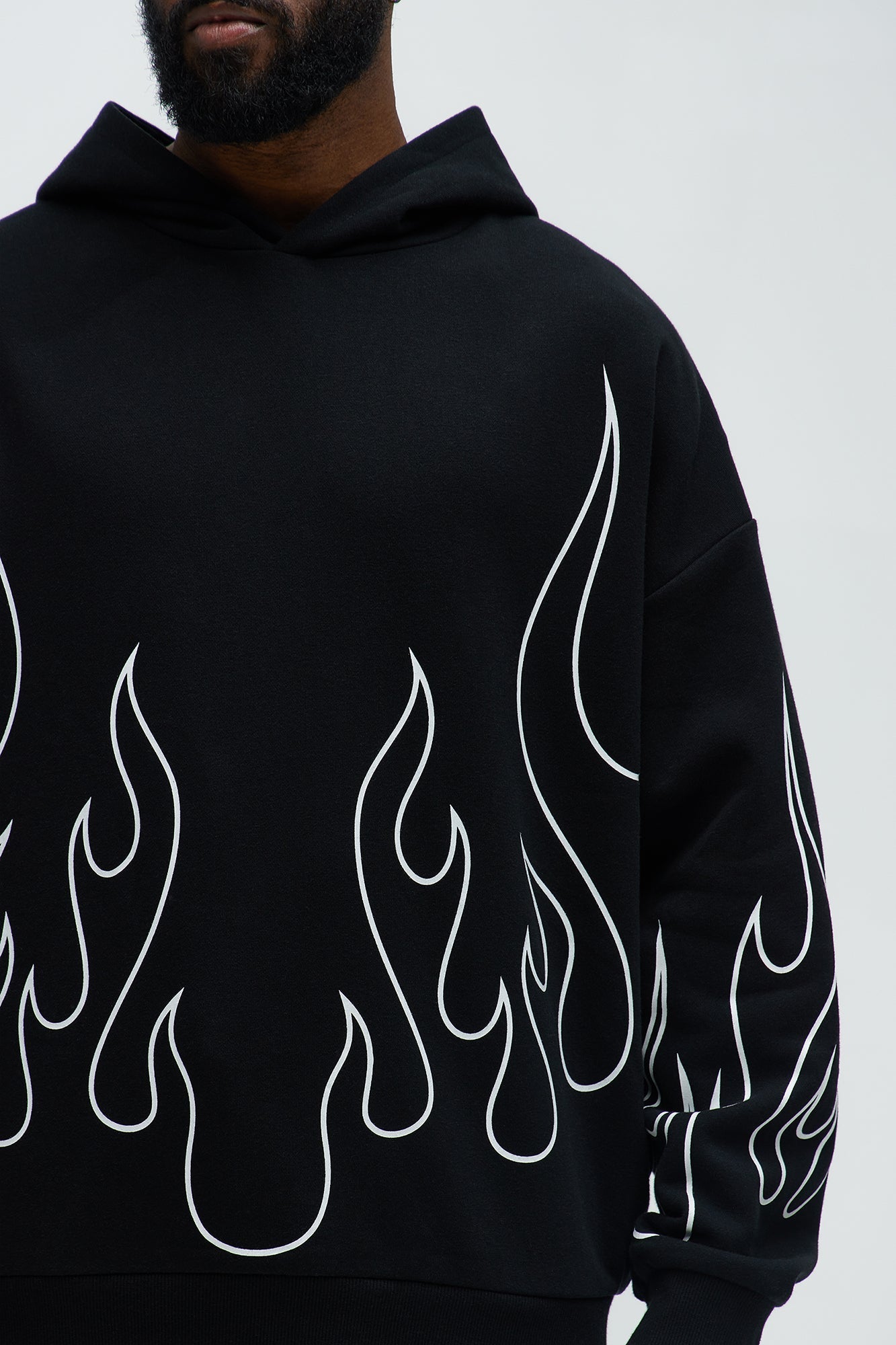 Tyson Chase Flame Oversized Hoodie - Black/combo Fashion Nova
