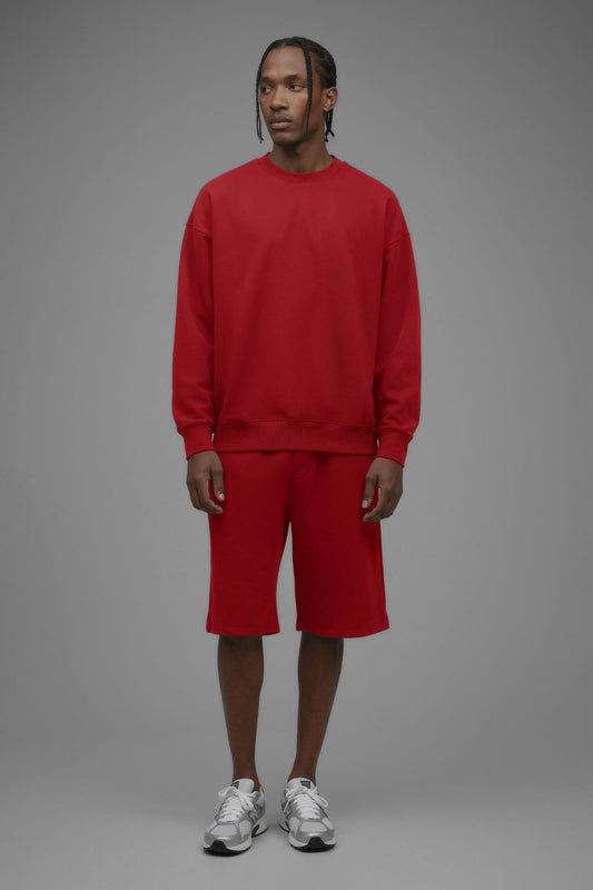 410 Oversized Crewneck - Red Fashion Nova