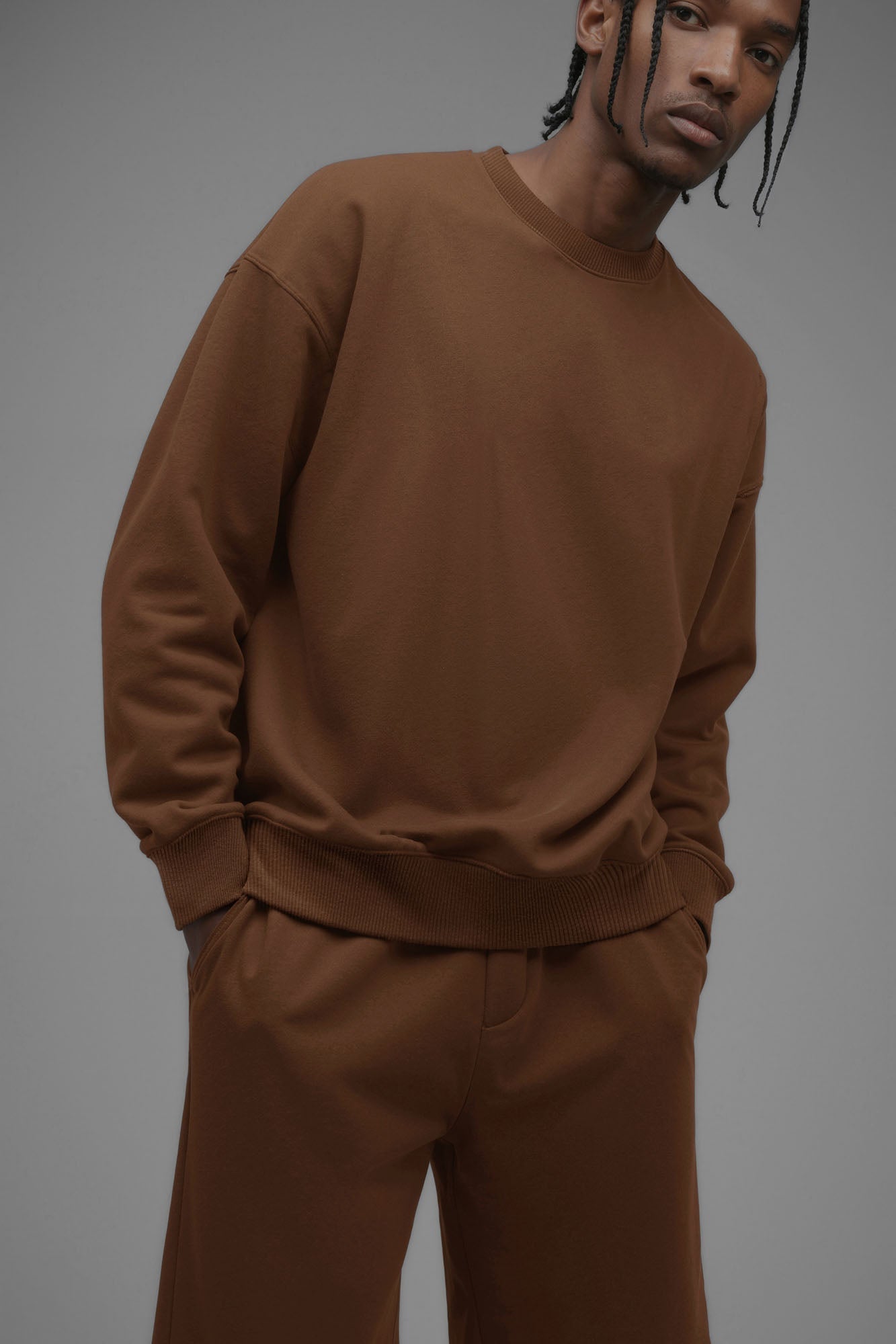 410 Oversized Crewneck - Chestnut Fashion Nova