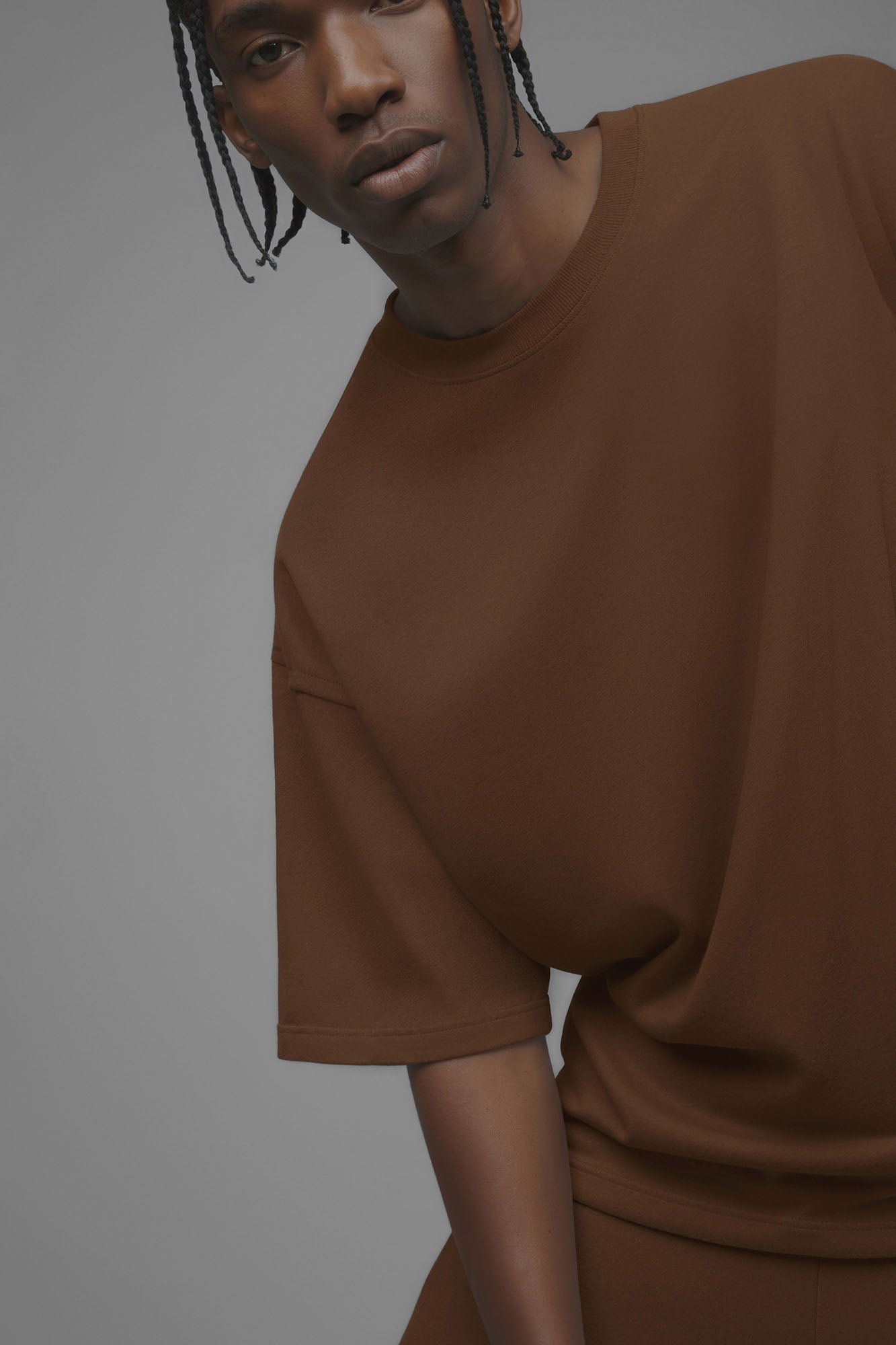 410 Oversized Fleece Tee - Chestnut Fashion Nova