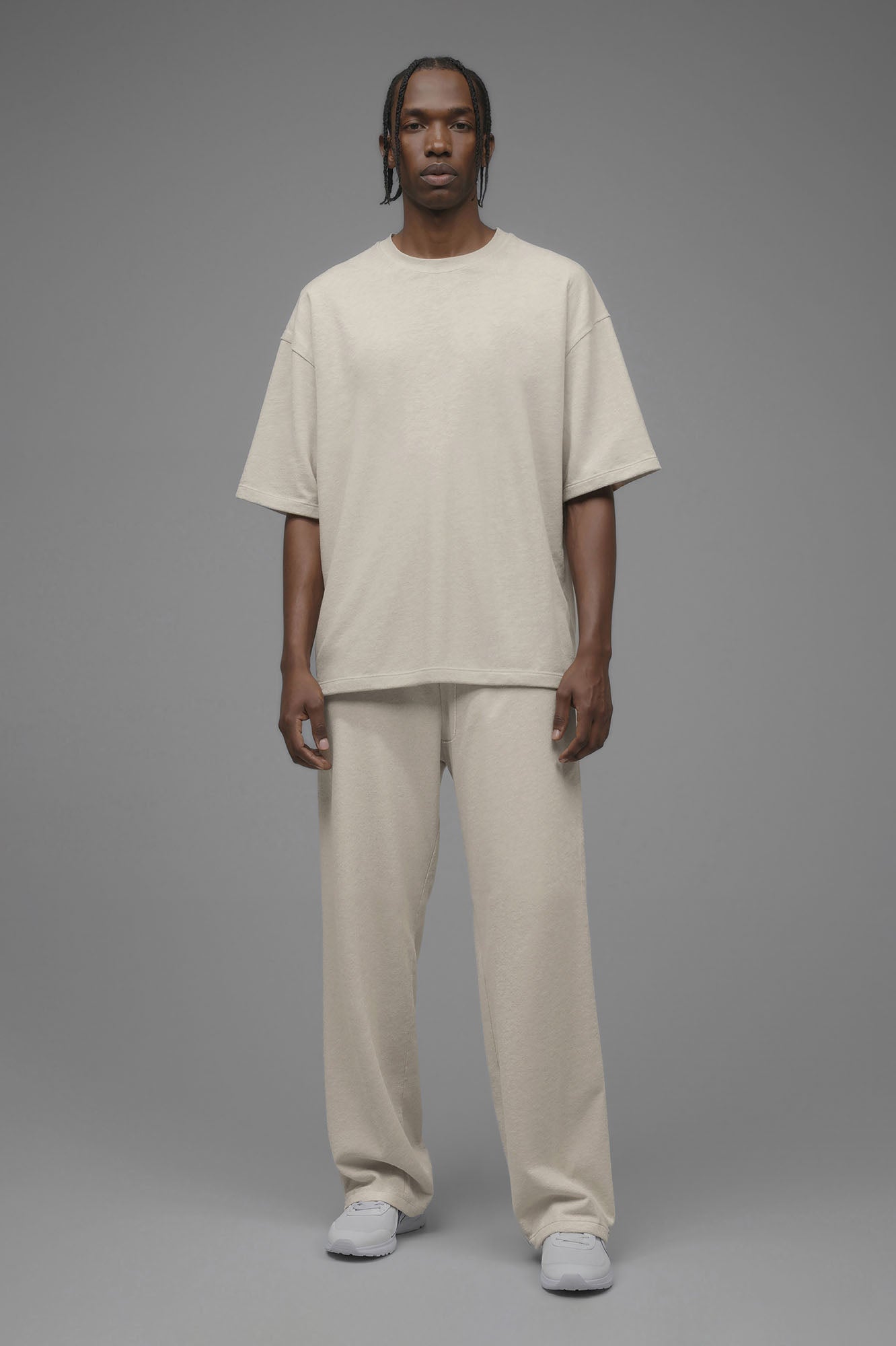 410 Oversized Fleece Tee - Cream Fashion Nova