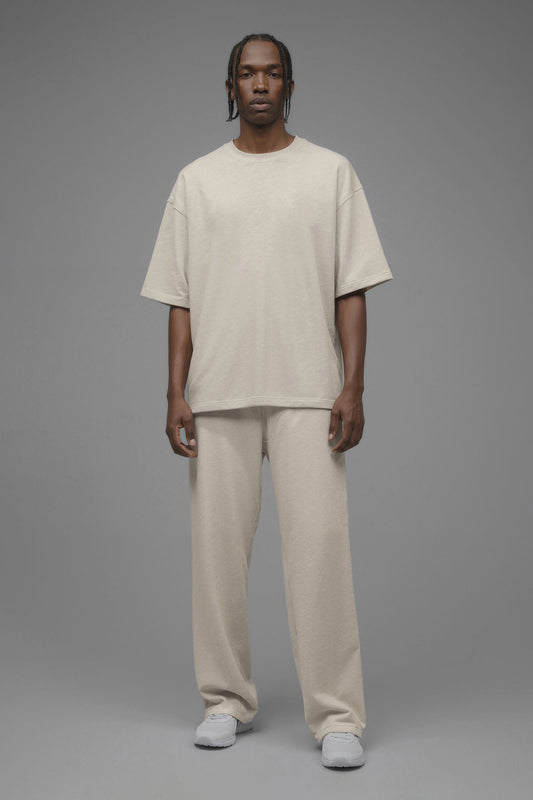410 Oversized Fleece Tee - Cream Fashion Nova