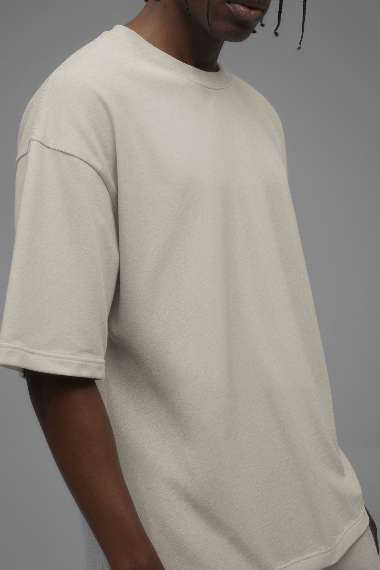 410 Oversized Fleece Tee - Cream Fashion Nova