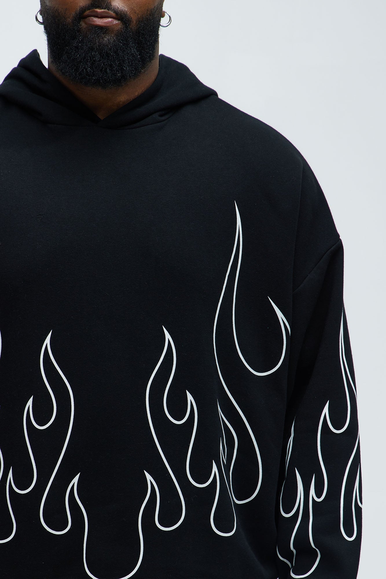 Tyson Chase Flame Oversized Hoodie - Black/combo Fashion Nova