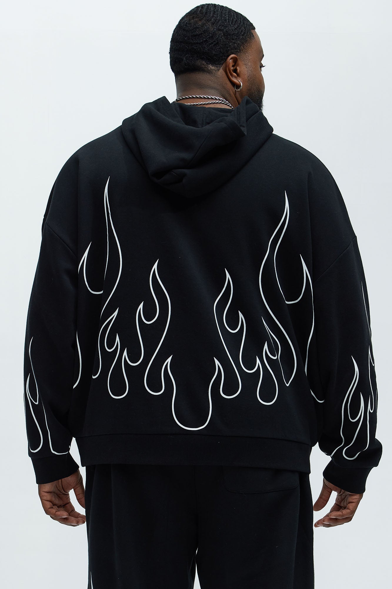 Tyson Chase Flame Oversized Hoodie - Black/combo Fashion Nova