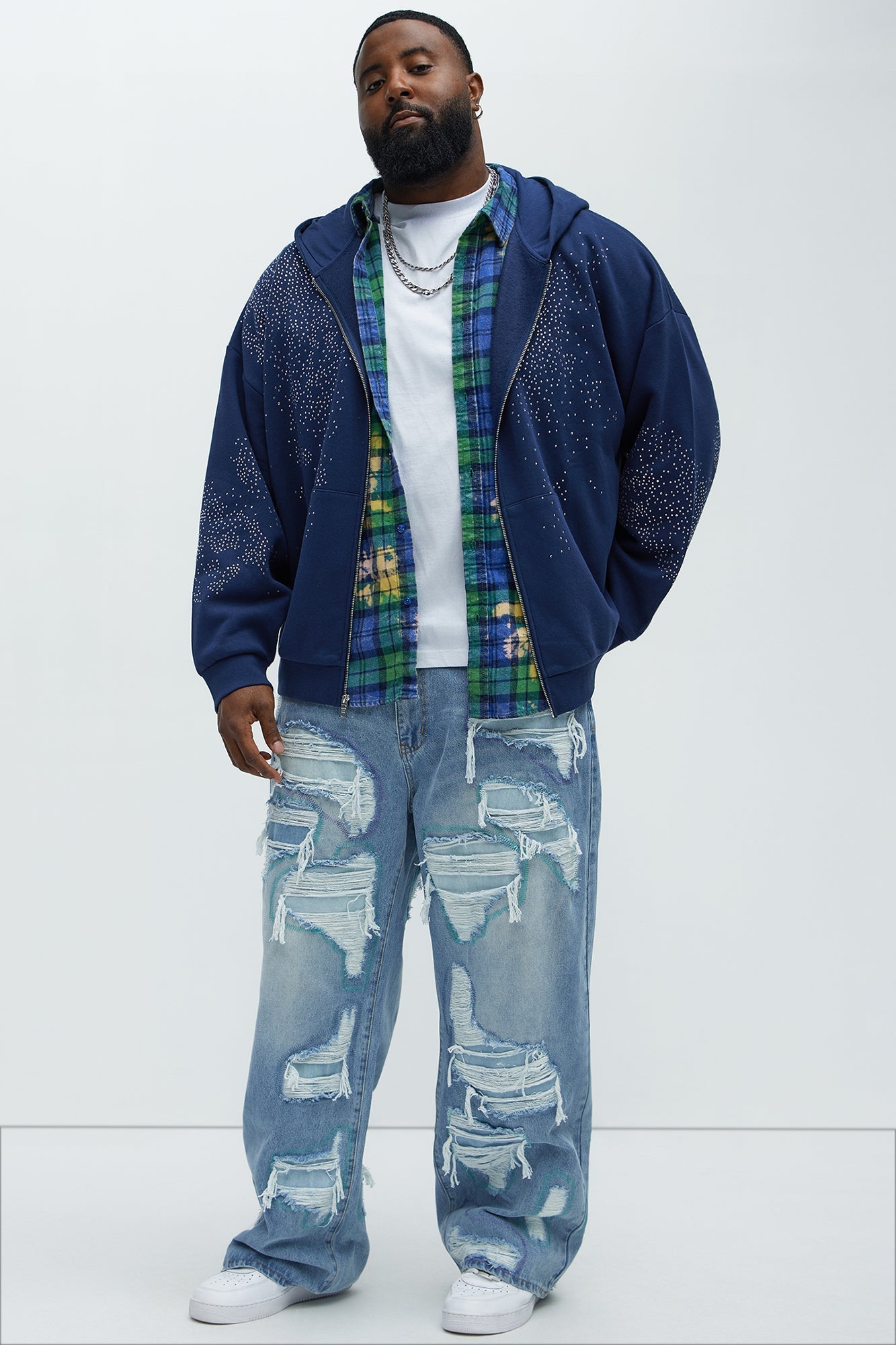 Worn All Over Distressed Baggy Jeans - Light Wash Fashion Nova