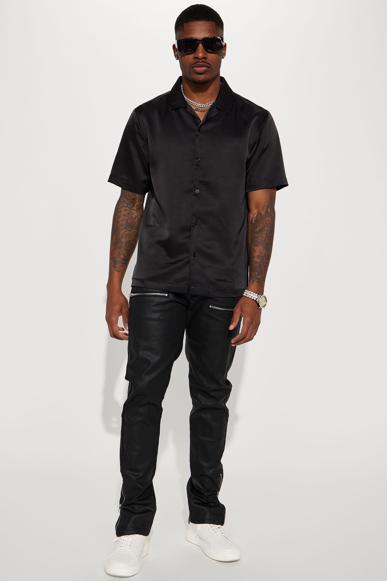 Keeping It Cool Waxed Skinny Pants - Black Fashion Nova