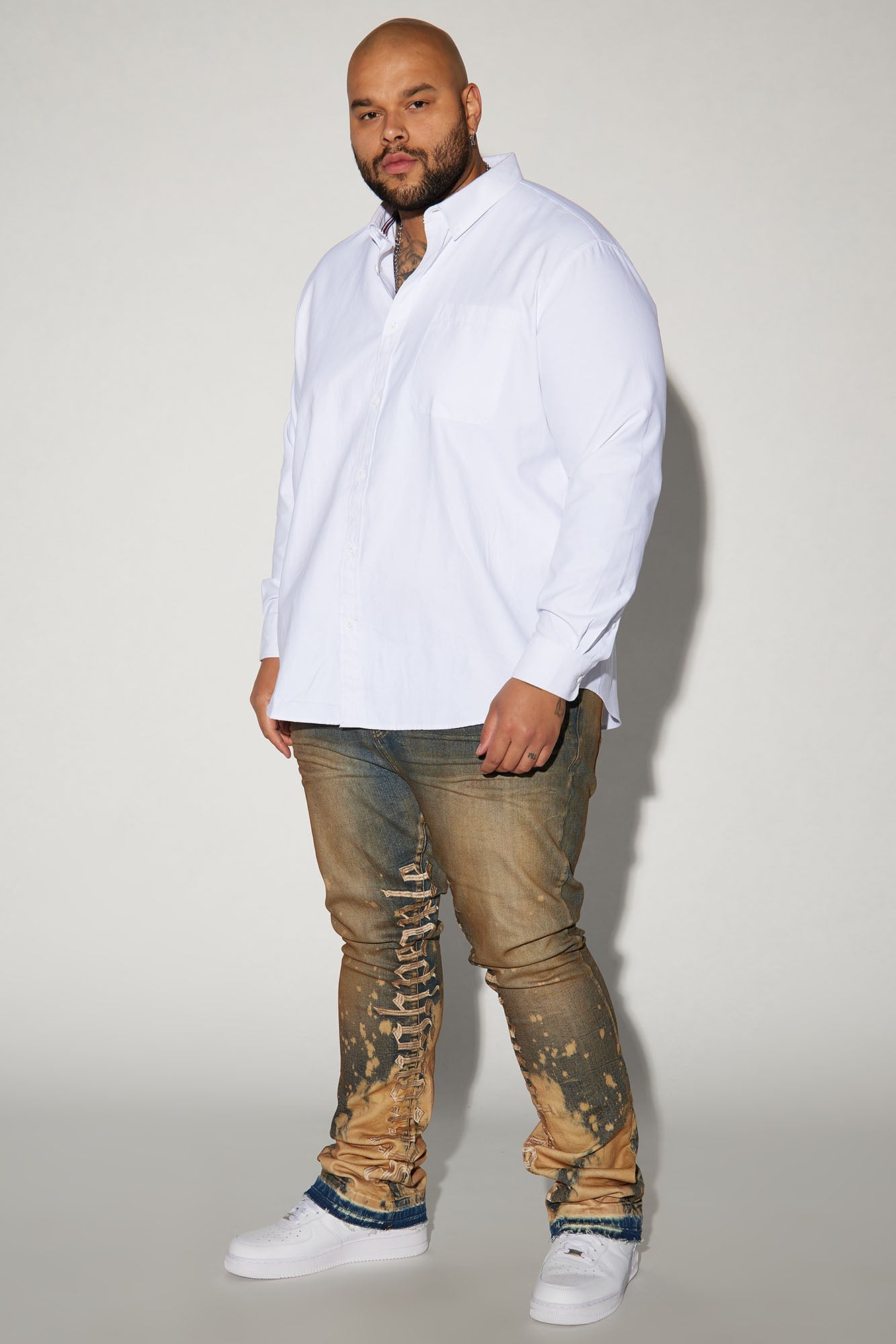 See It Through Bleached Stacked Skinny Flare Jeans - Vintage Wash Fashion Nova