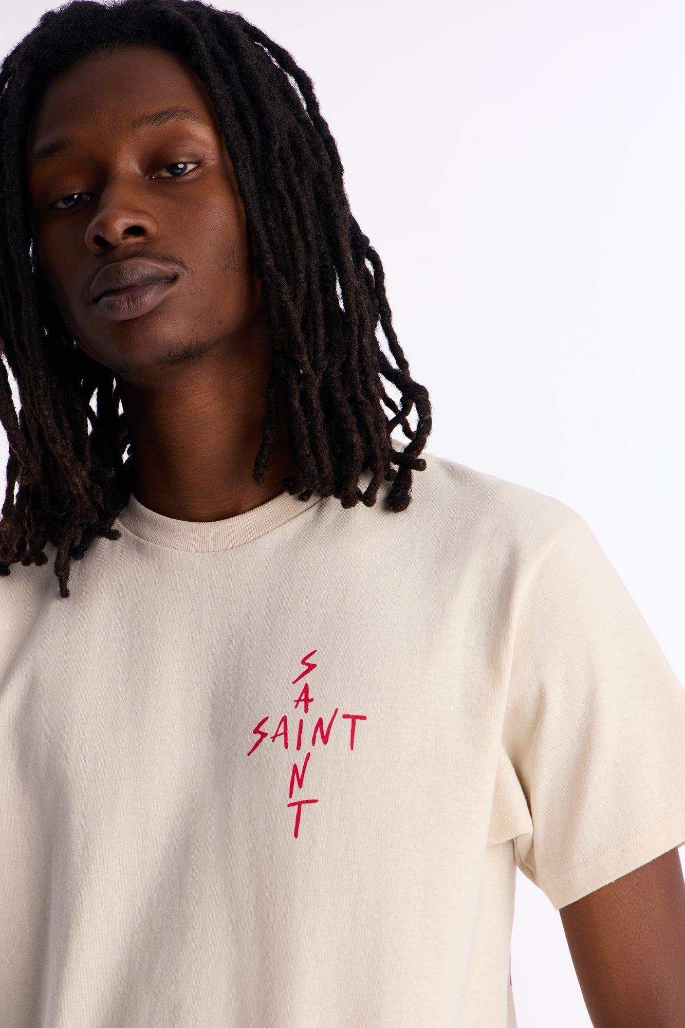 Cross Saint Short Sleeve Tee - Cream Fashion Nova