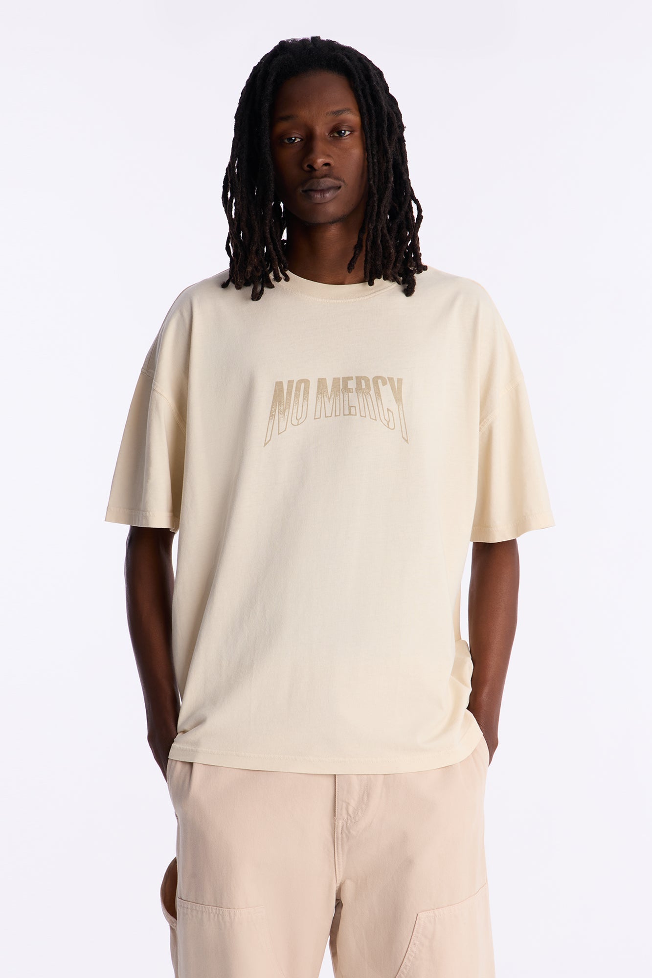 No Mercy Angelic Oversized Short Sleeve Tee - Cream Fashion Nova