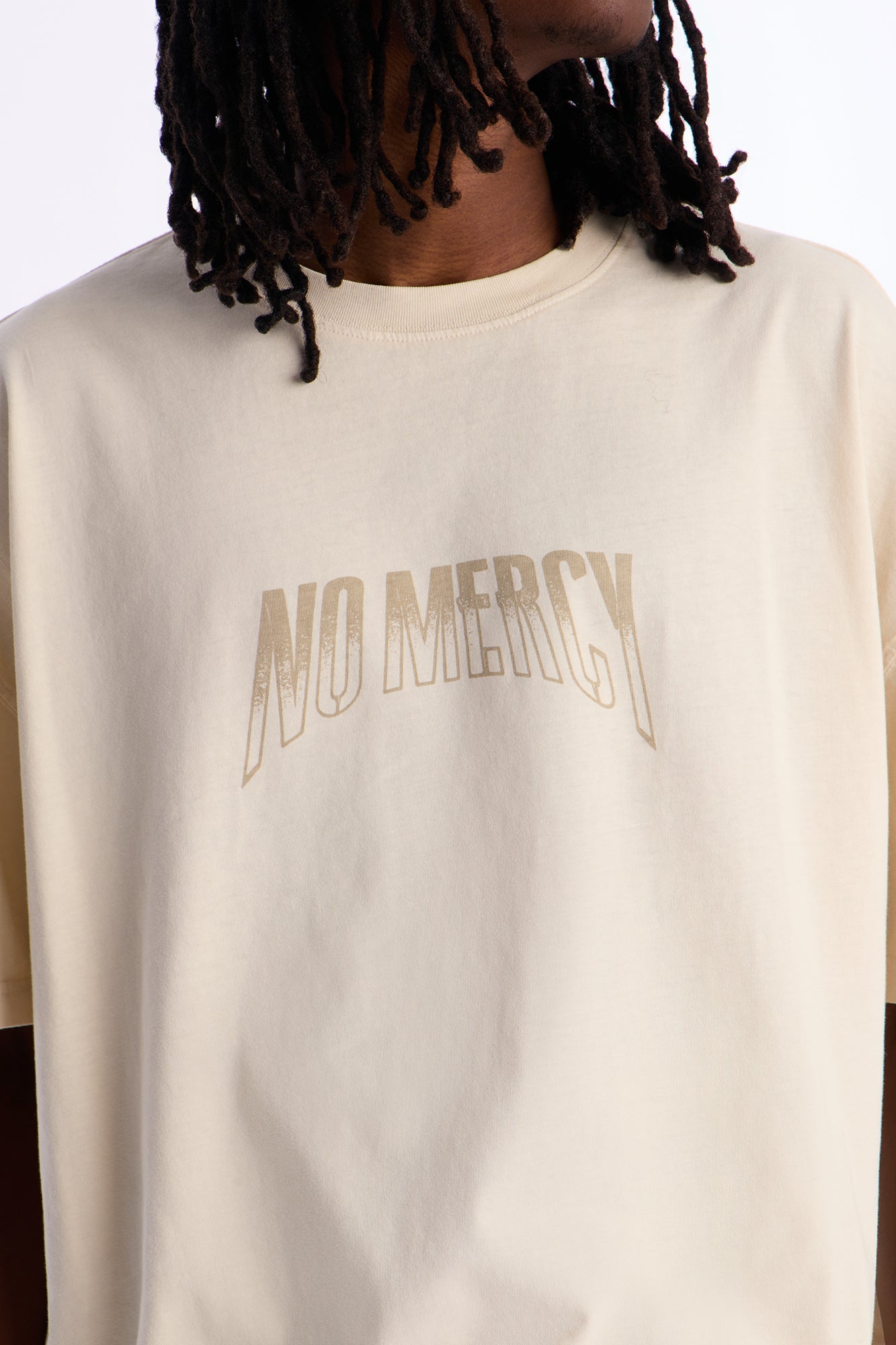 No Mercy Angelic Oversized Short Sleeve Tee - Cream Fashion Nova