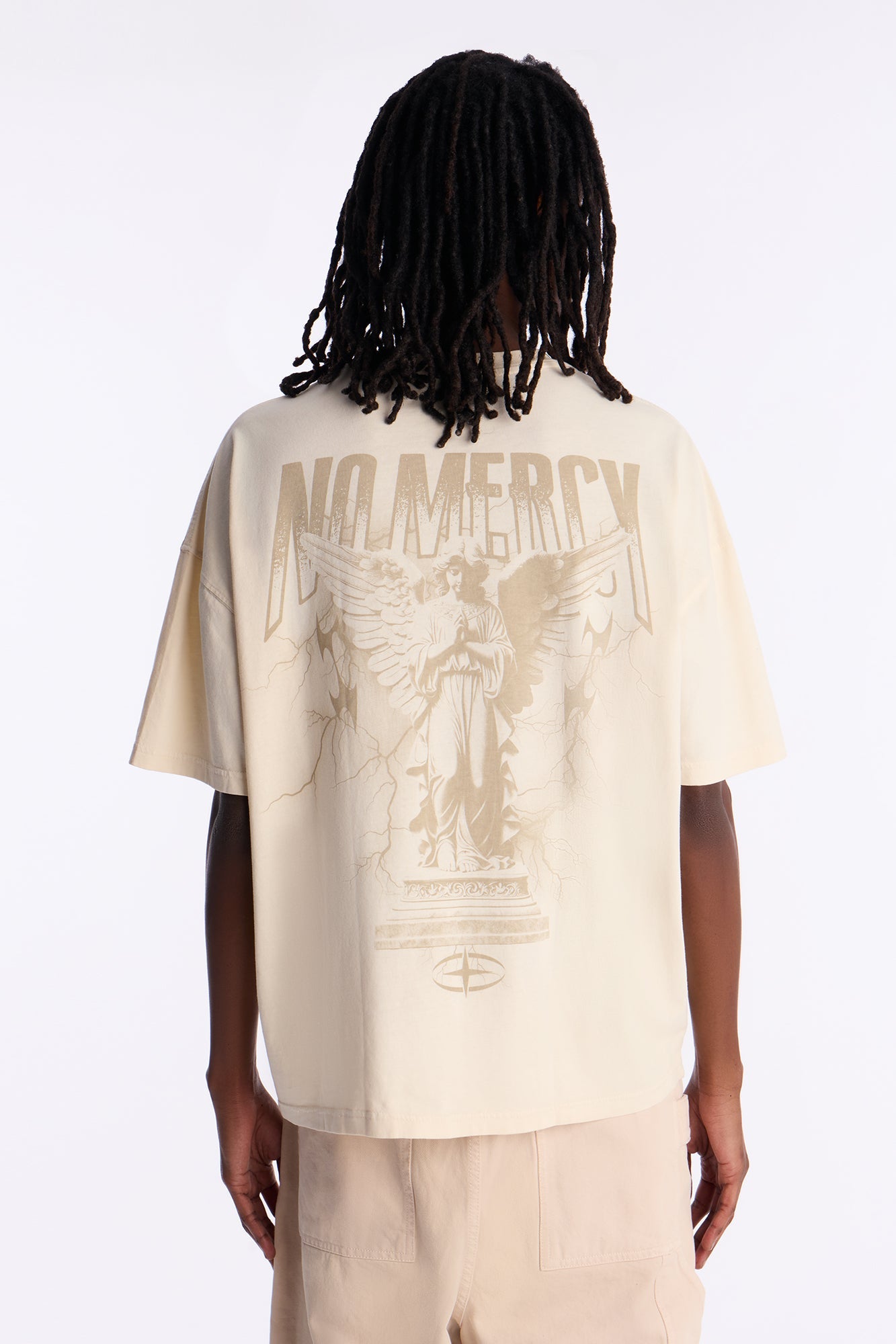 No Mercy Angelic Oversized Short Sleeve Tee - Cream Fashion Nova