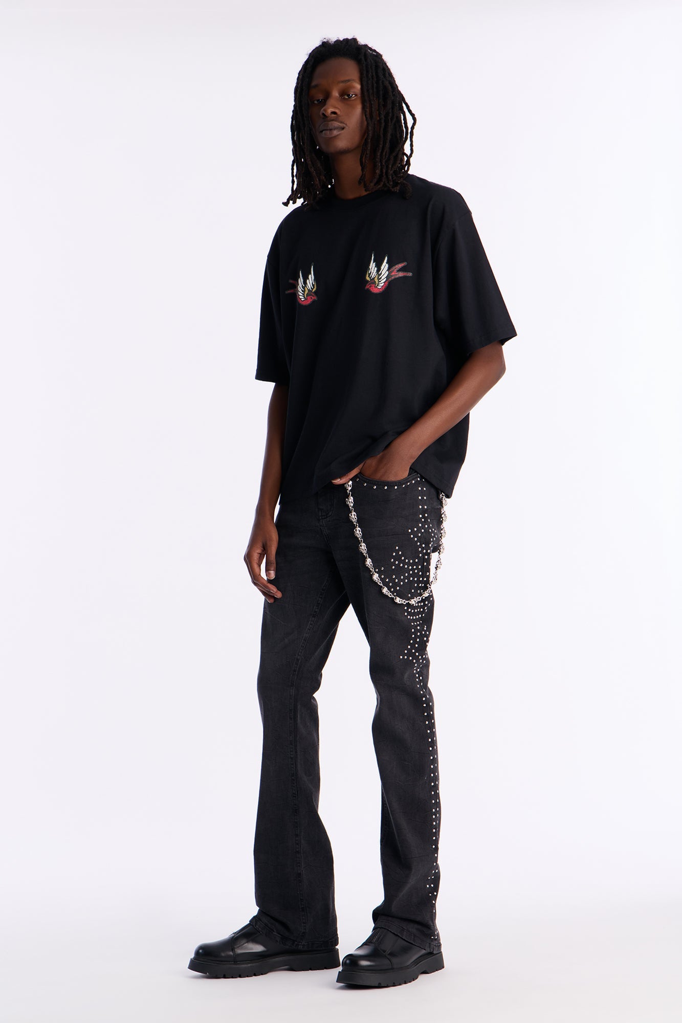 Freedom Flyer Boxy Short Sleeve Tee - Black Fashion Nova