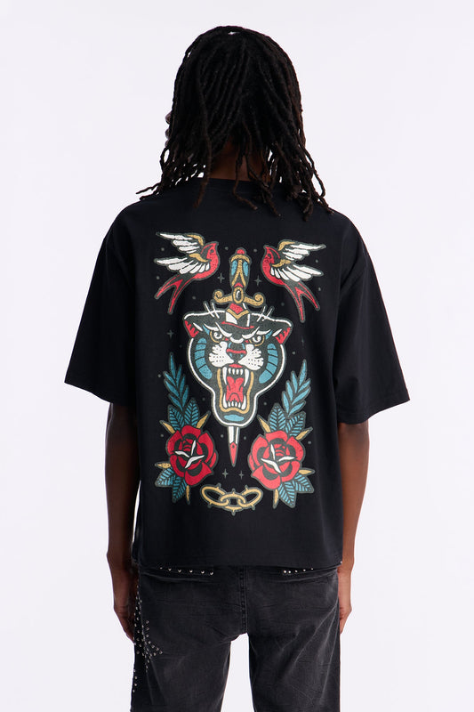 Freedom Flyer Boxy Short Sleeve Tee - Black Fashion Nova