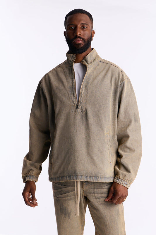 Dune Denim Anorak Jacket - Brown Fashion Nova