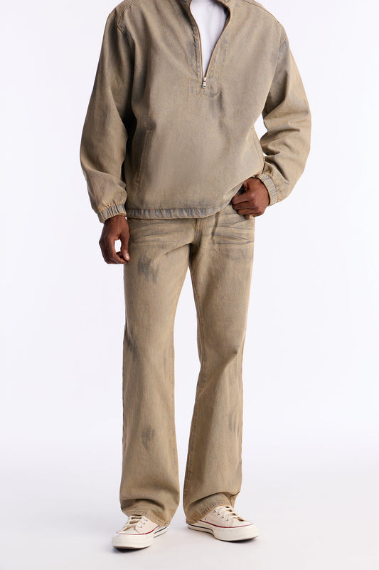 Stacked Slim Flare Dune Jean - Brown Fashion Nova