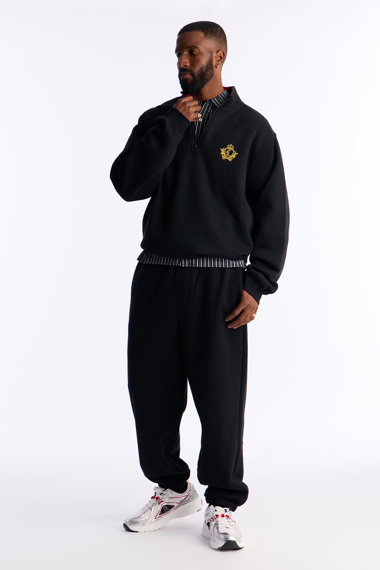 First Class Quarter Zip Sweatshirt - Black Fashion Nova