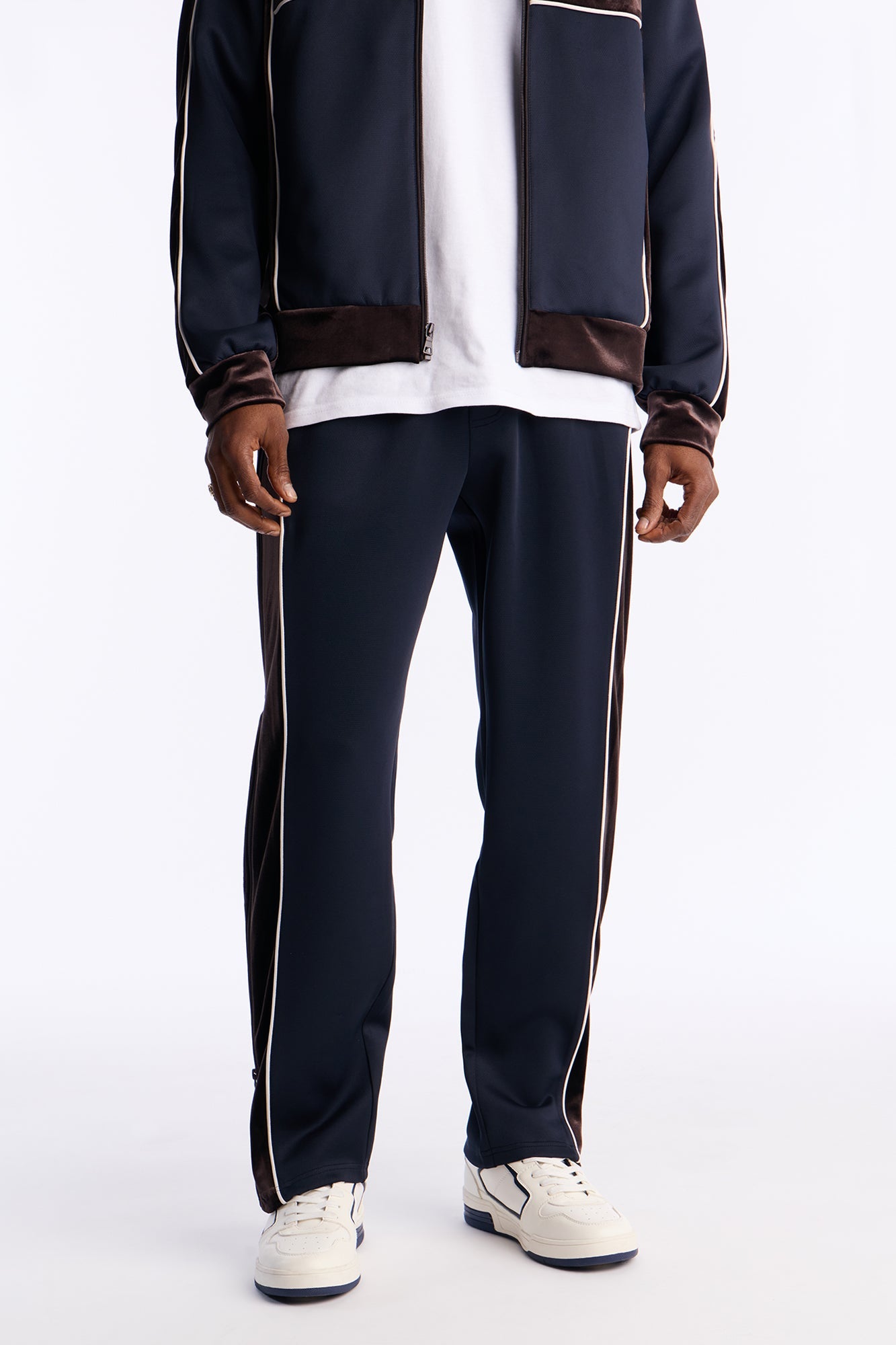 Slim Lexington Velour Side Track Pant - Navy Fashion Nova