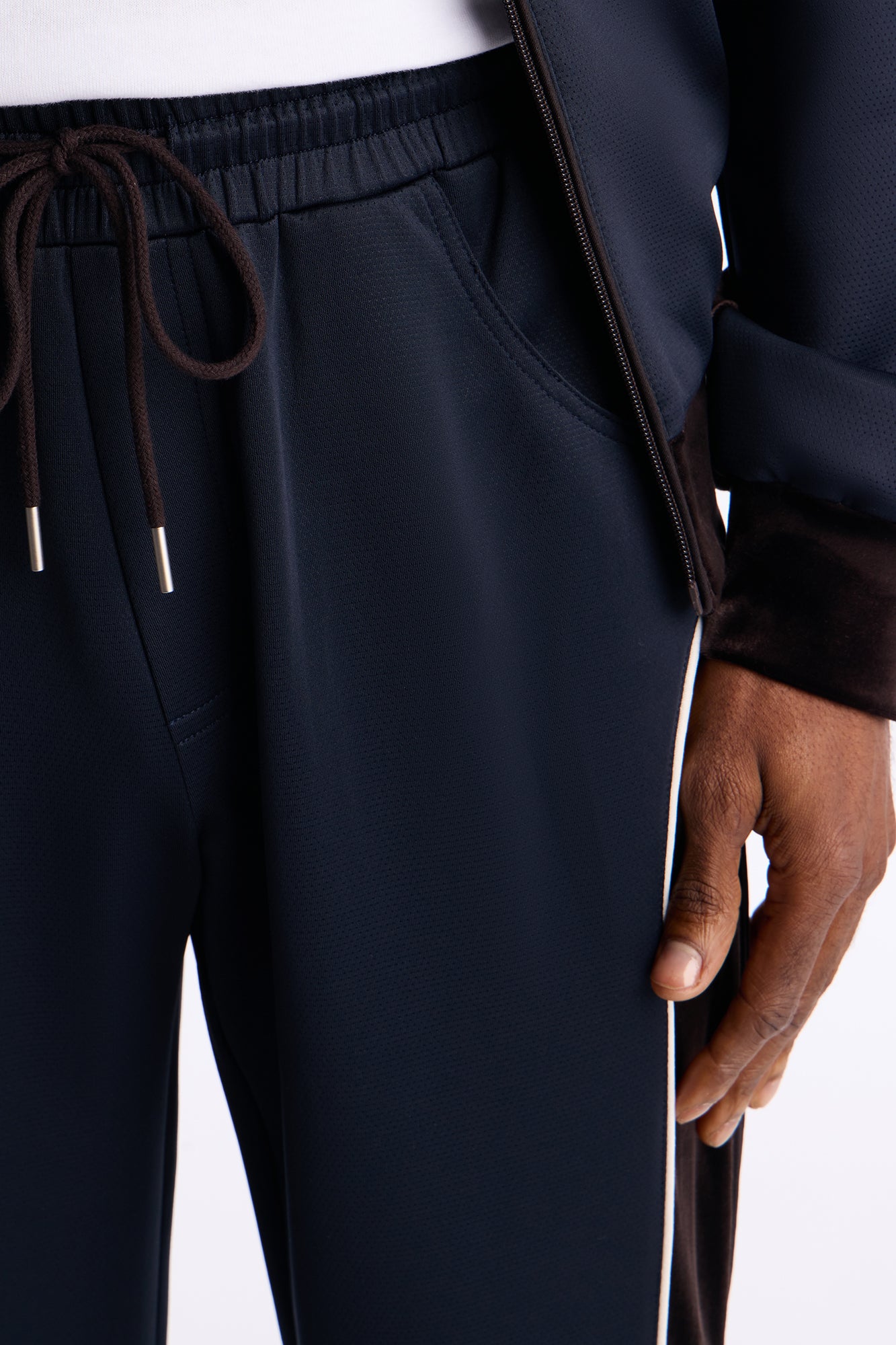 Slim Lexington Velour Side Track Pant - Navy Fashion Nova