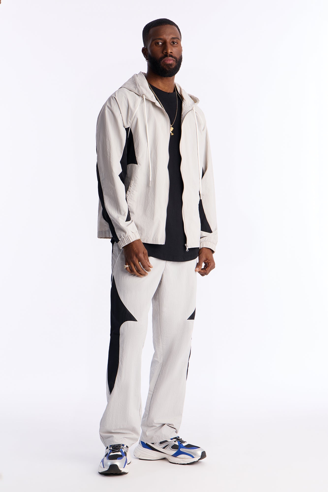 Straight Aura Coded Track Pant - Silver Fashion Nova