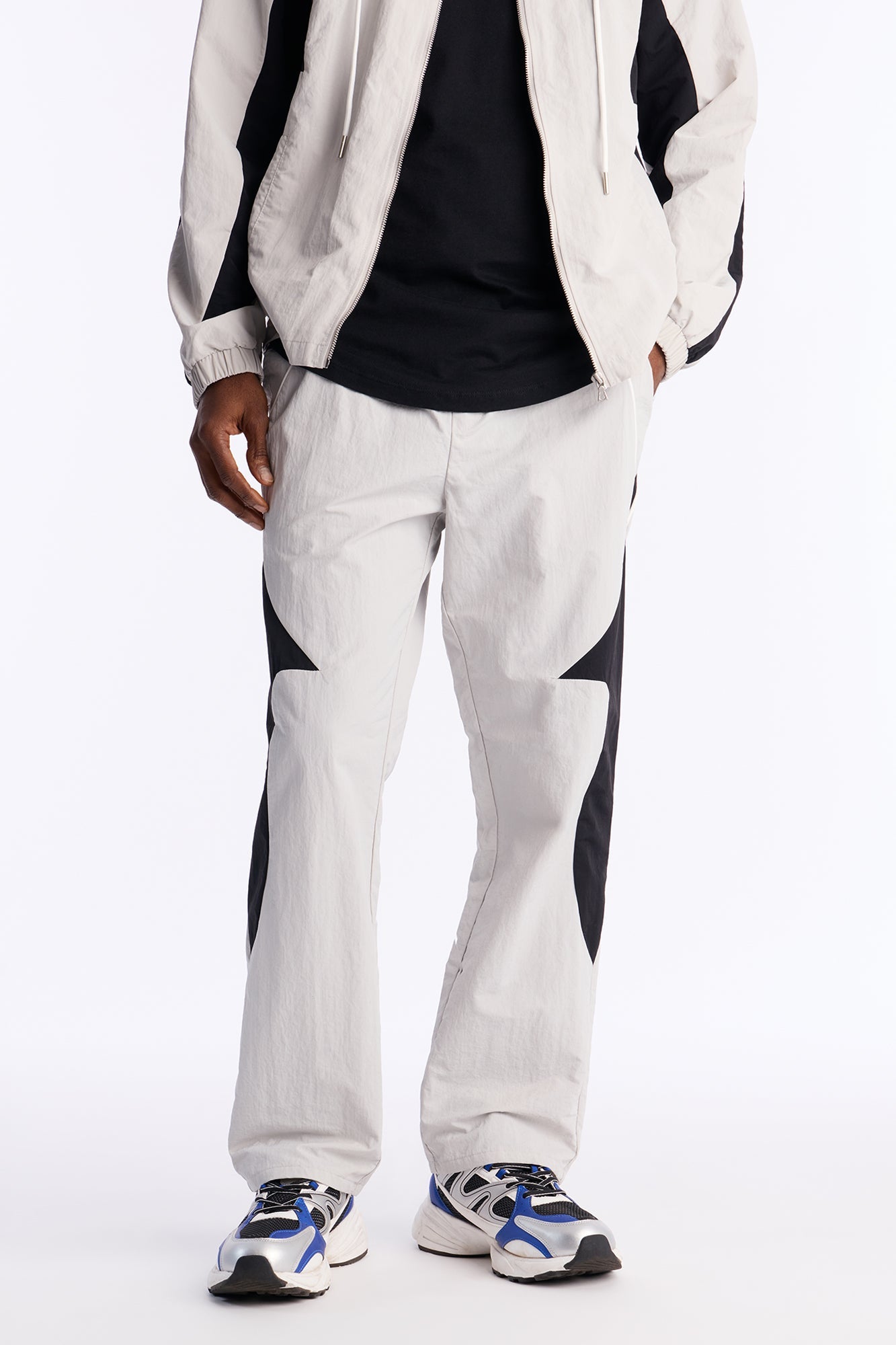 Straight Aura Coded Track Pant - Silver Fashion Nova