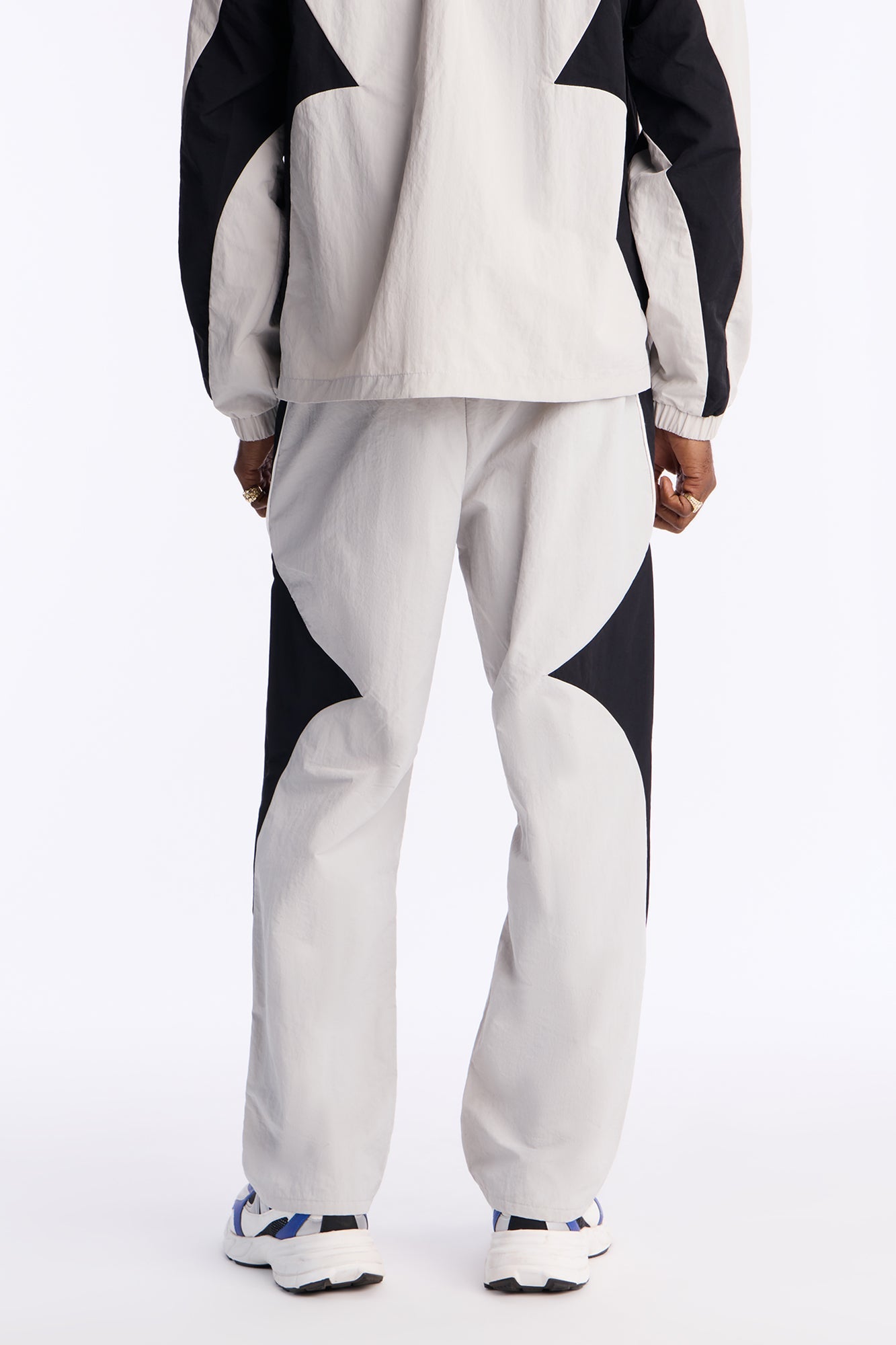 Straight Aura Coded Track Pant - Silver Fashion Nova