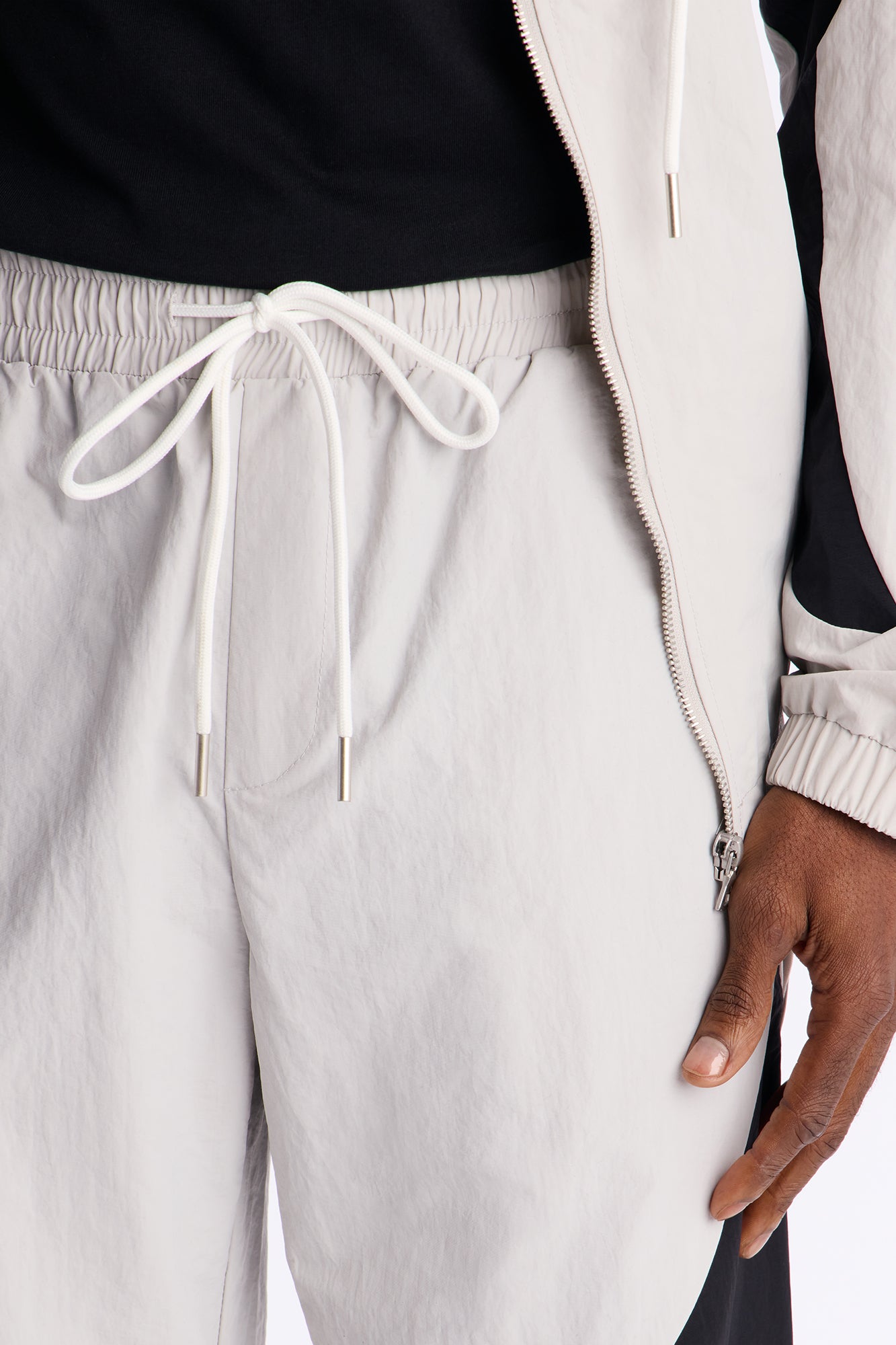 Straight Aura Coded Track Pant - Silver Fashion Nova