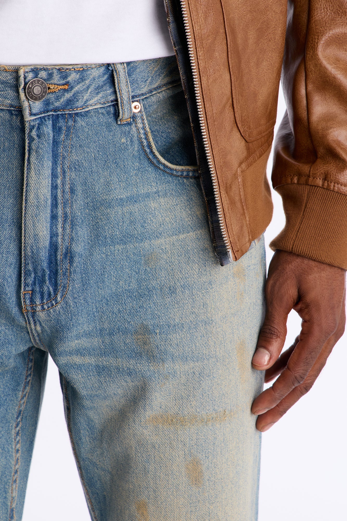Stacked Slim Flare Stare Slit Jean - Vintage Blue Wash Fashion Nova