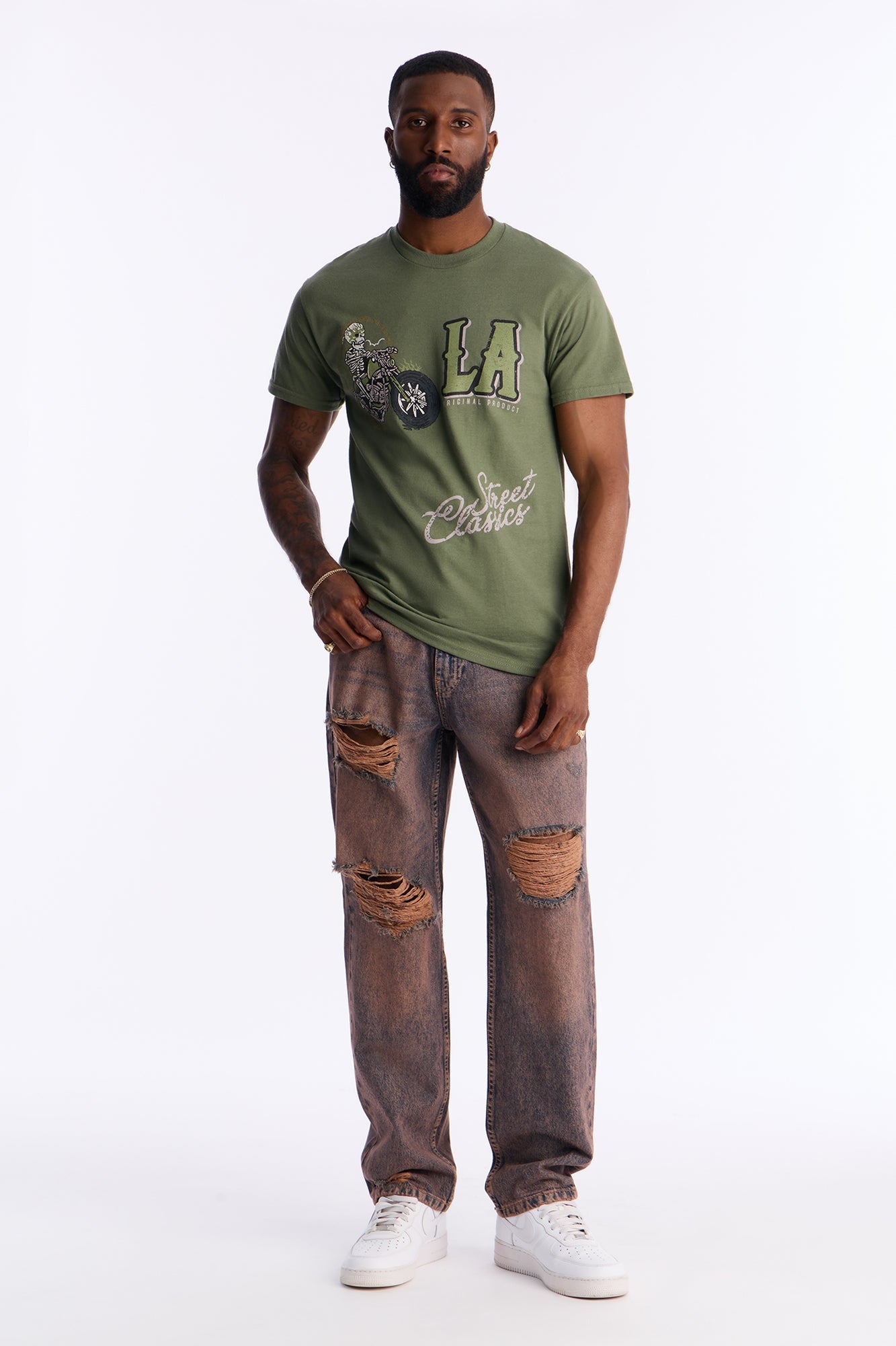 LA Street Classics Short Sleeve Tee - Military Green Fashion Nova