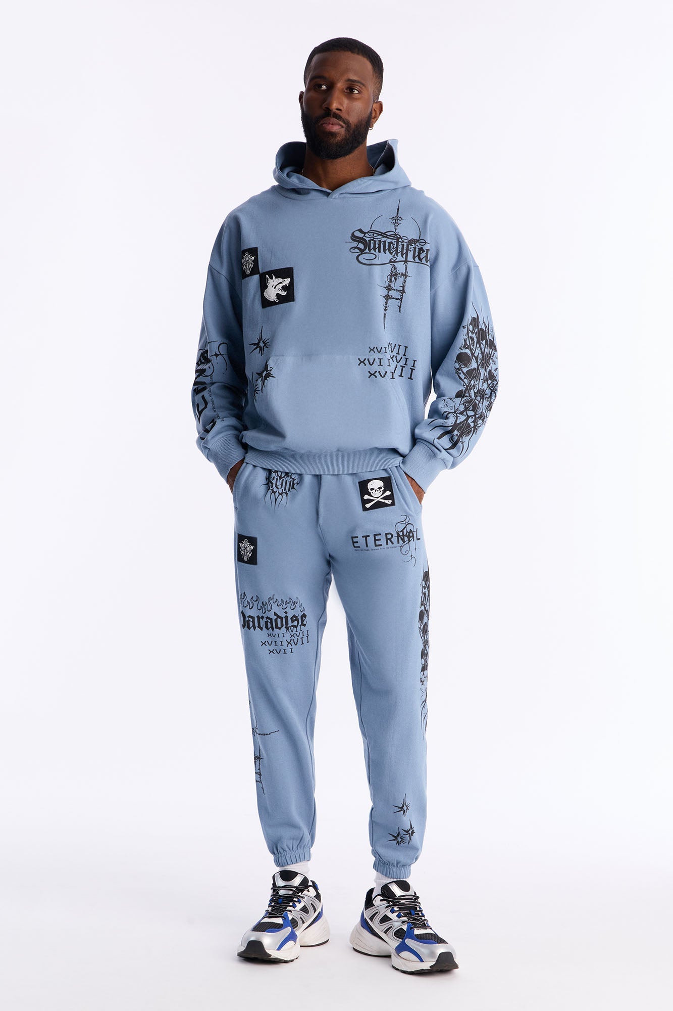 Sacred Energy Sweatpants - Blue Fashion Nova